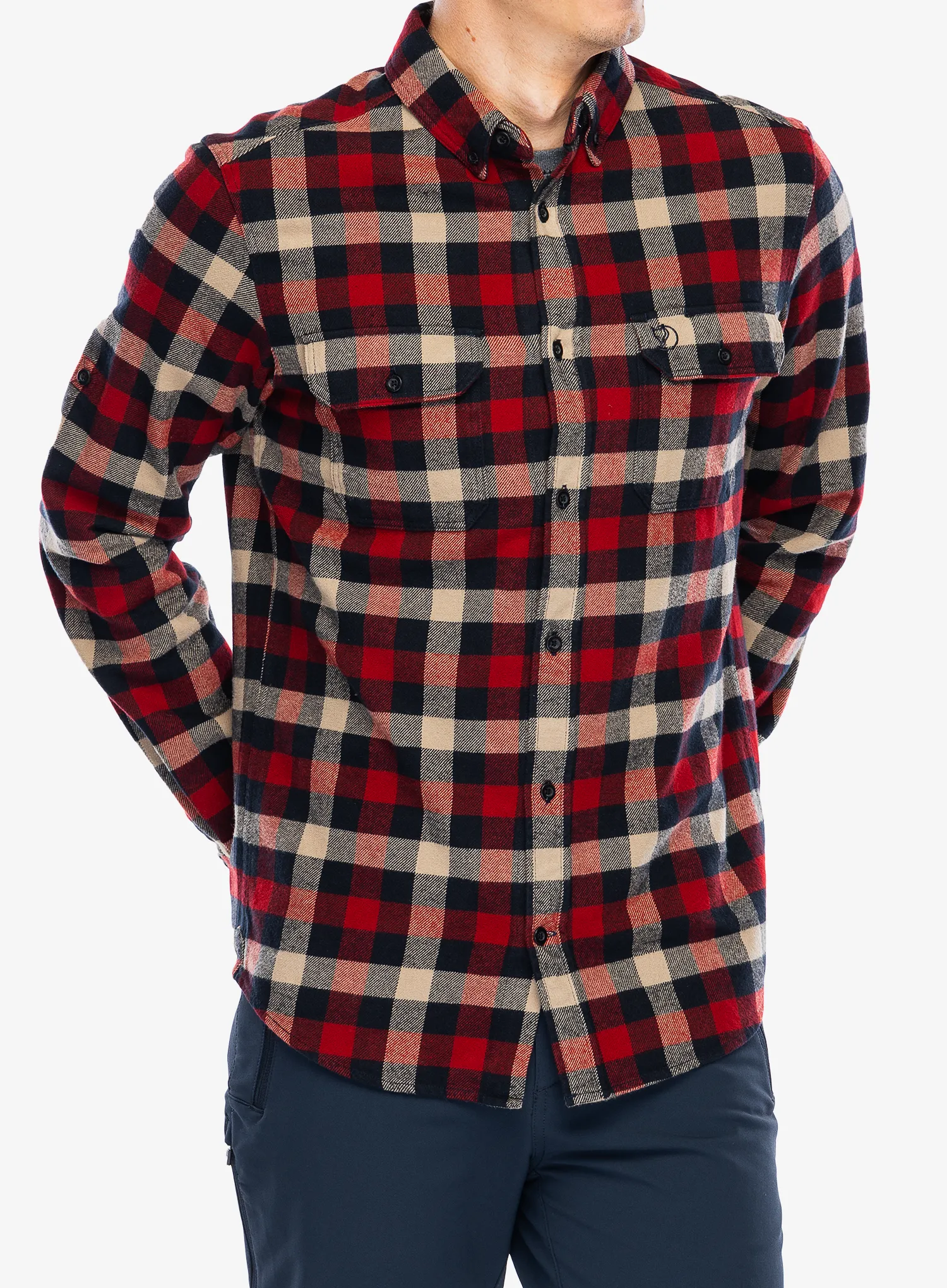 Turistická košile Fjallraven Skog Shirt - dark navy/red