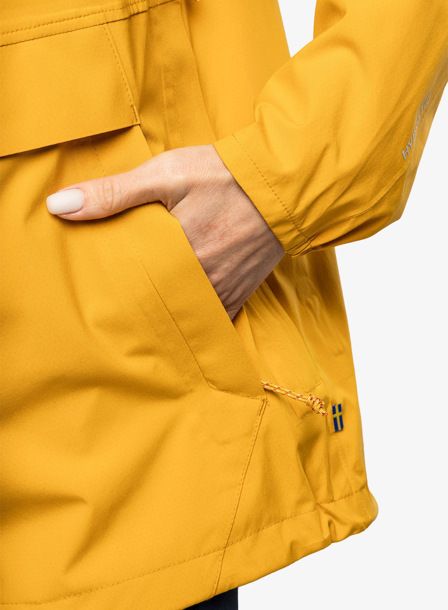 Dámská bunda do deště Fjallraven Vardag Hydratic Anorak - mustard yellow