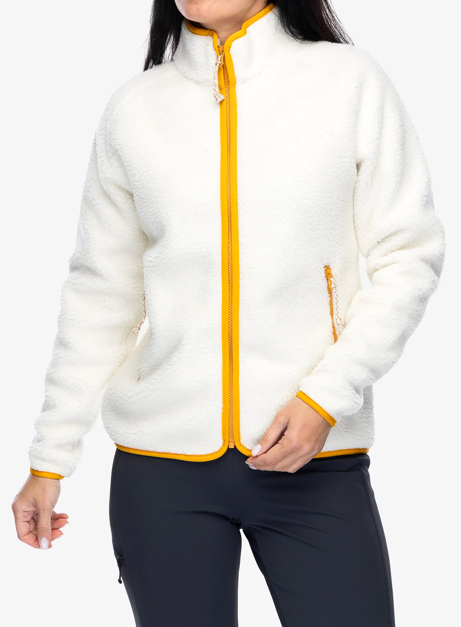 Fleecová mikina dámská Fjallraven Vardag Pile Fleece - chalk white
