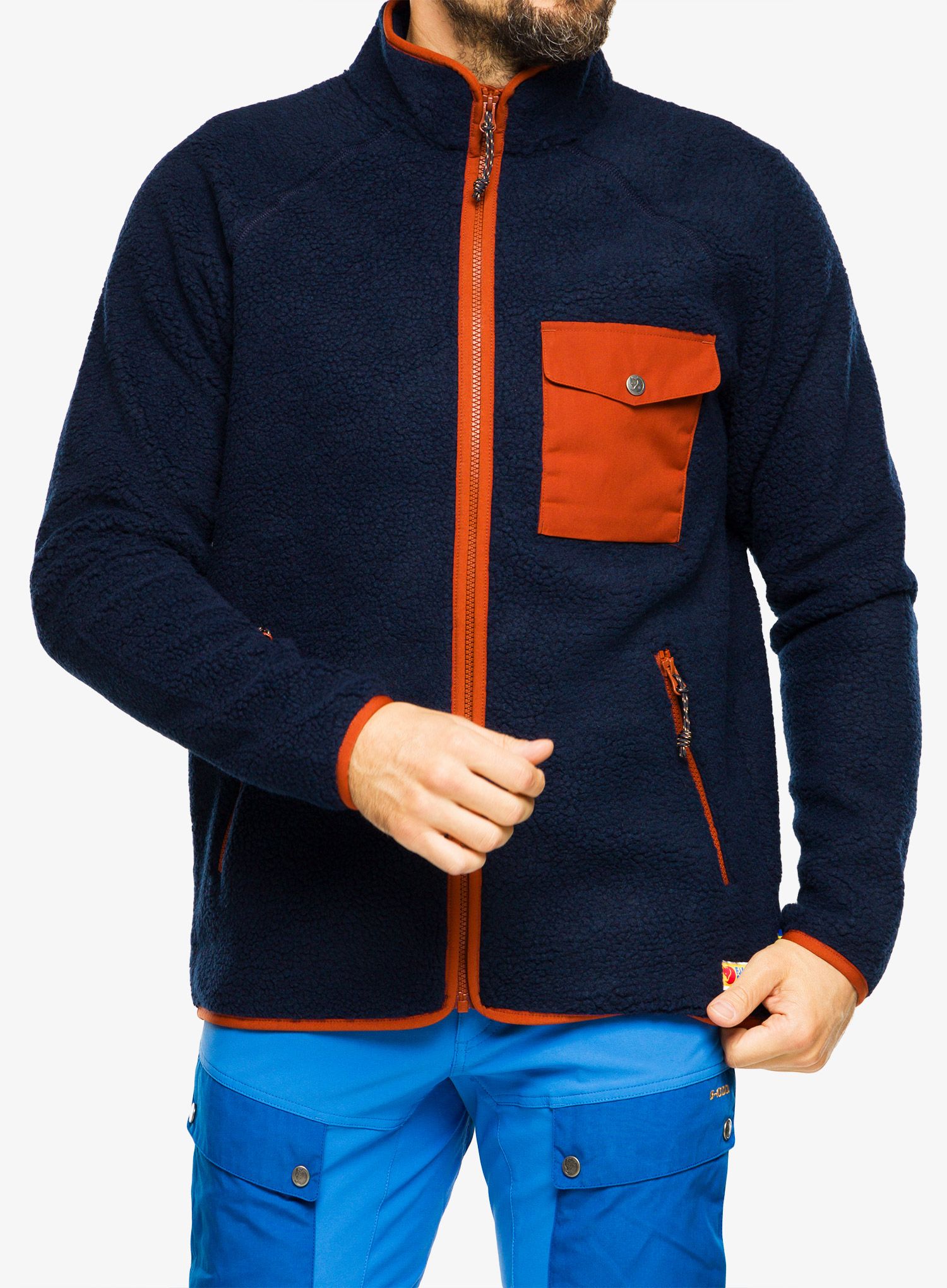 Fleecová bunda Fjallraven Vardag Pile Fleece - navy/autumn leaf