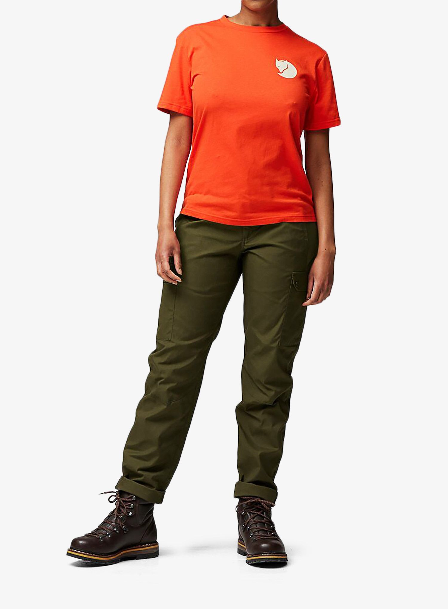 Bavlněné tričko dámské Fjallraven Walk With Nature T-shirt - flame orange