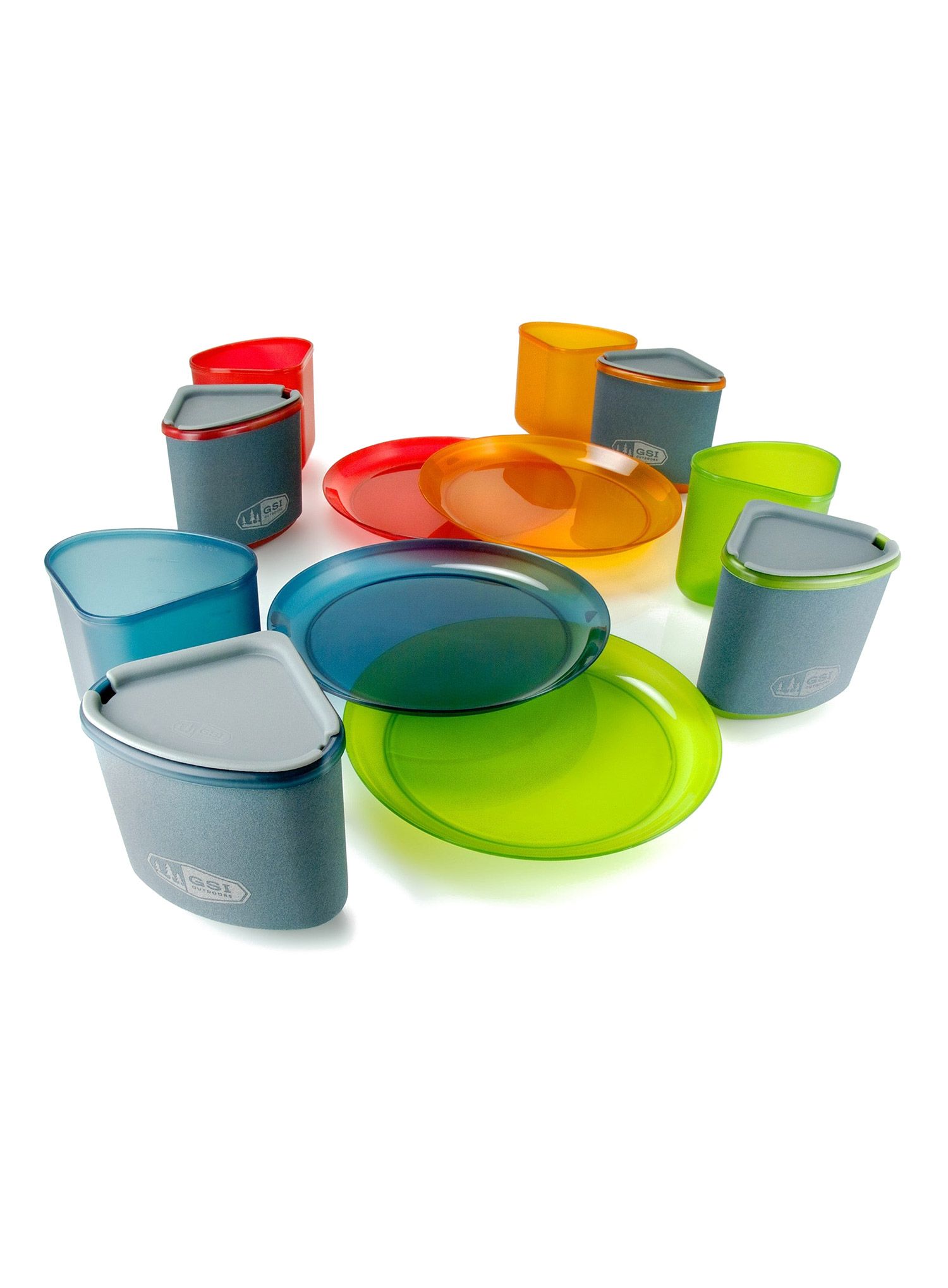 Turistické nádobí GSI Infinity 4 Person Compact Tableset - multicolor