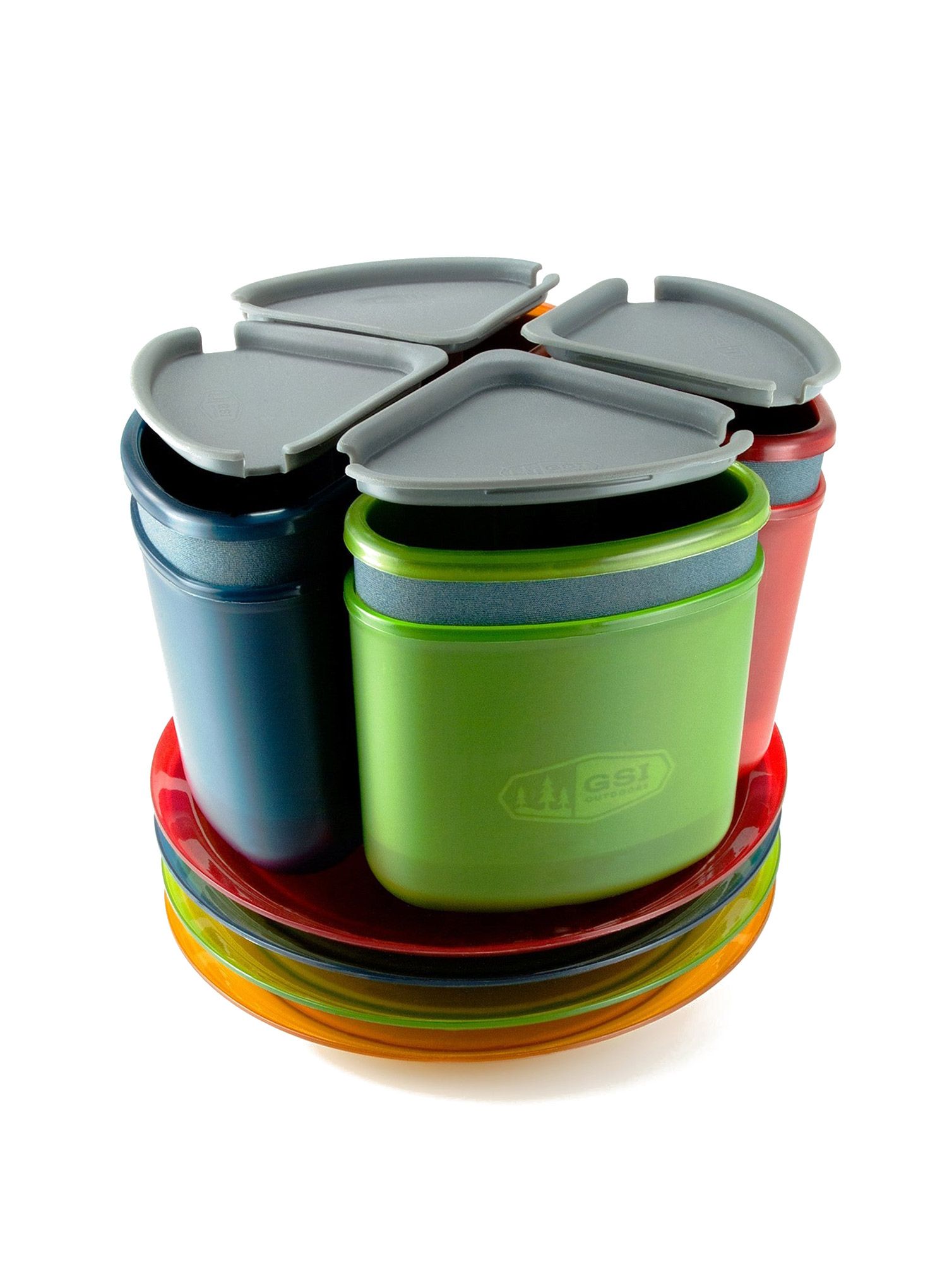 Turistické nádobí GSI Infinity 4 Person Compact Tableset - multicolor