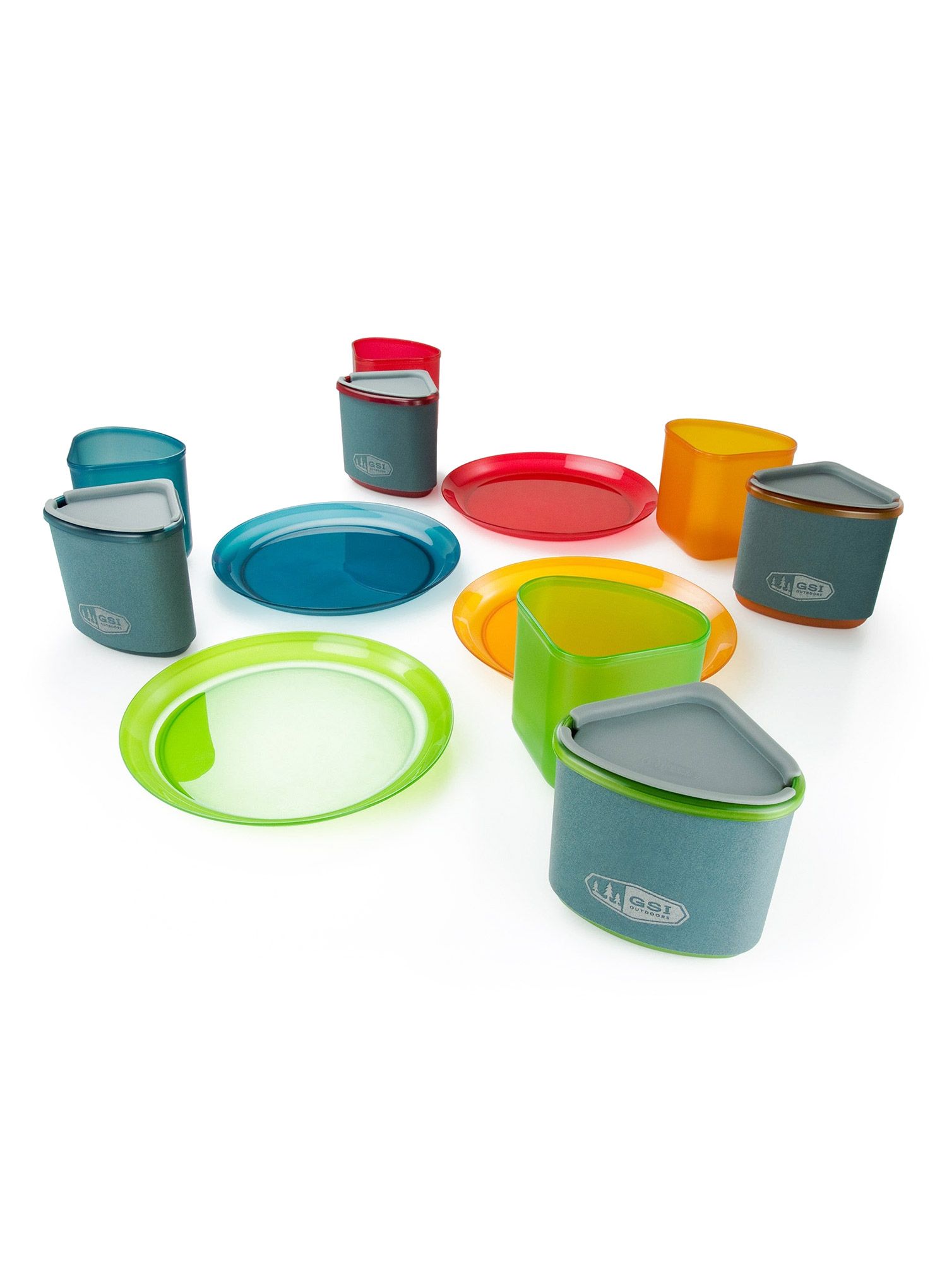 Turistické nádobí GSI Infinity 4 Person Compact Tableset - multicolor
