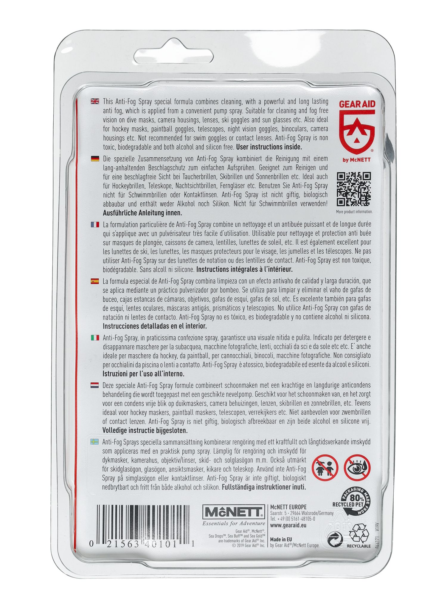 Sprej na brýle Gear Aid Anti-Fog Spray