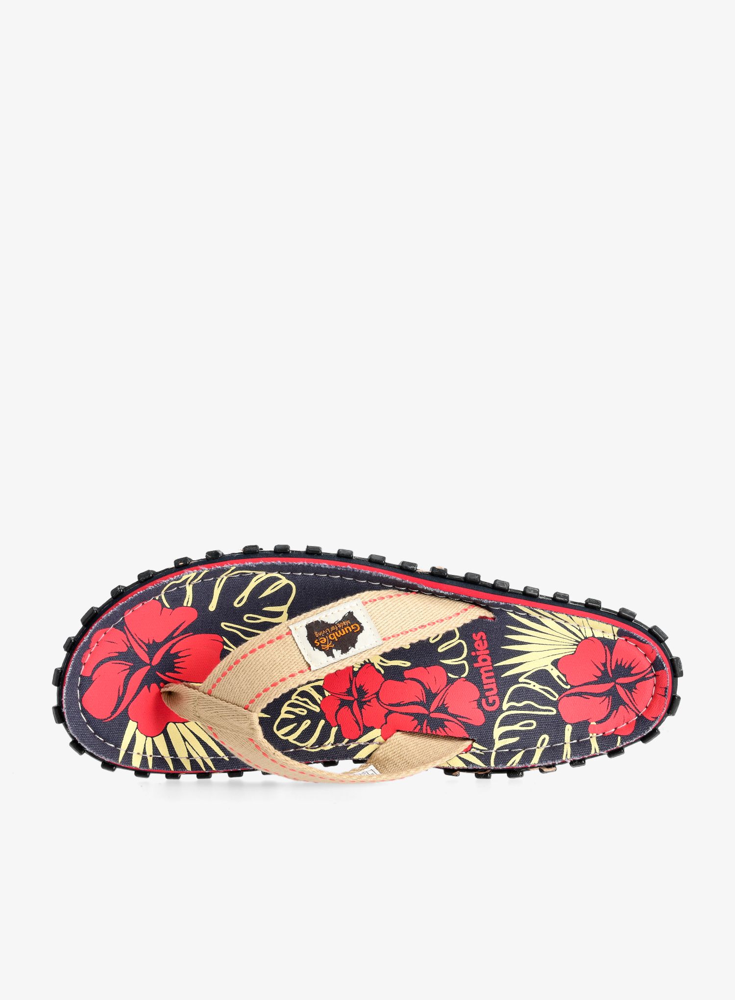 Žabky Gumbies Islander Canvas Flip-Flops - denim hibiscus