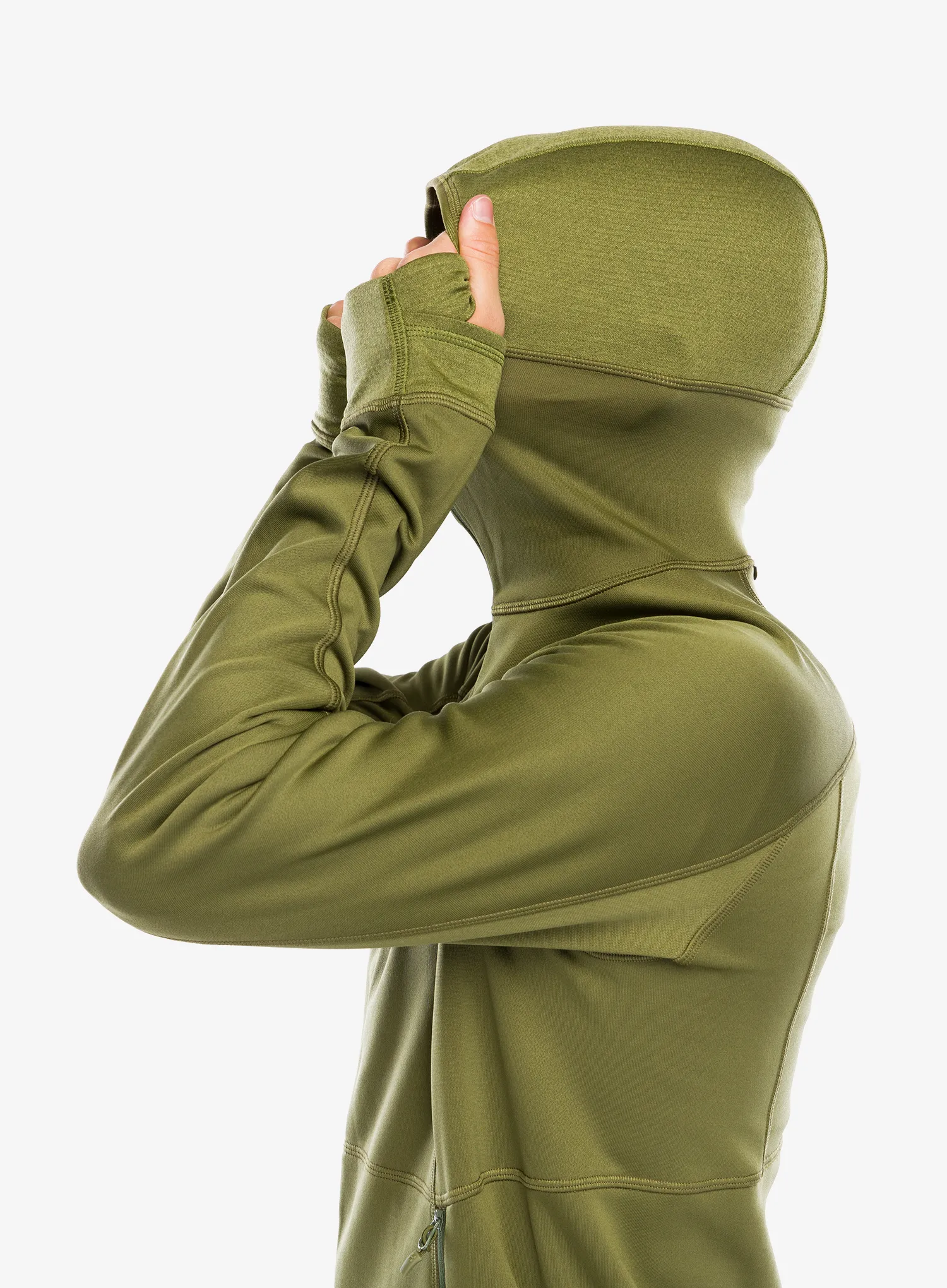 Fleece mikina Haglofs Betula Hood - olive green
