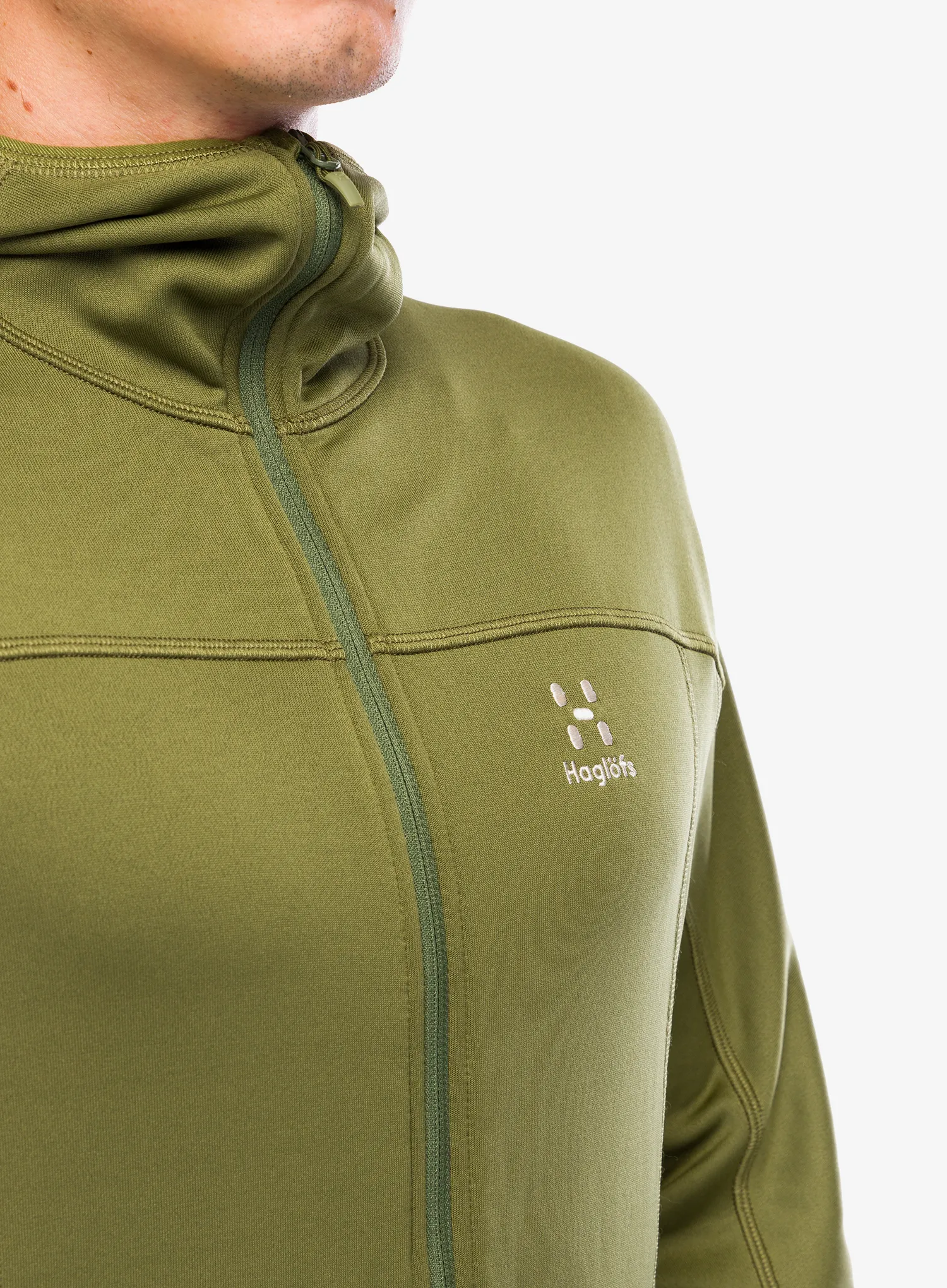 Fleece mikina Haglofs Betula Hood - olive green