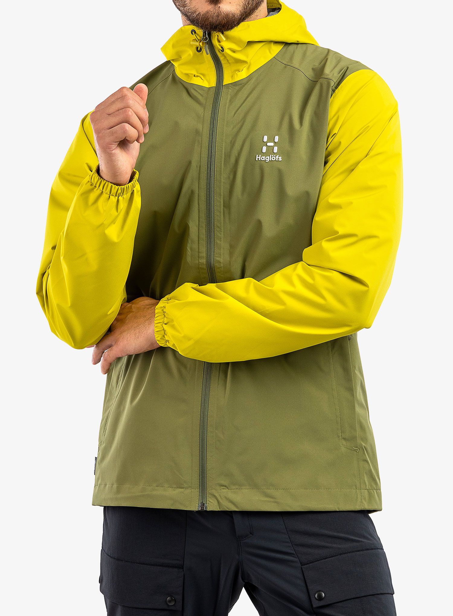 Bunda do deště Haglofs Buteo Jacket - olive green/aurora