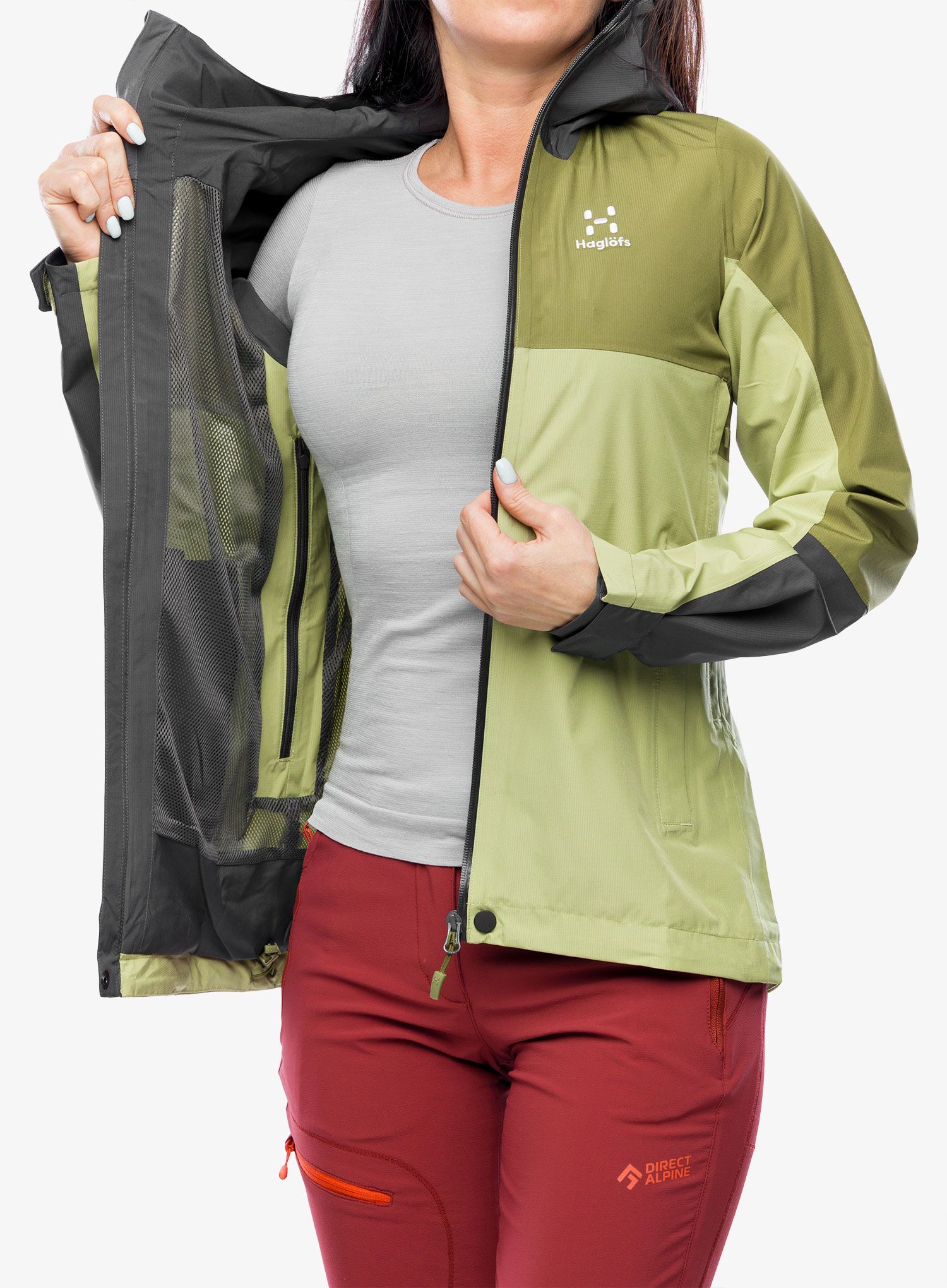 Dámská bunda do deště Haglofs Finch Proof Jacket - green/olive green