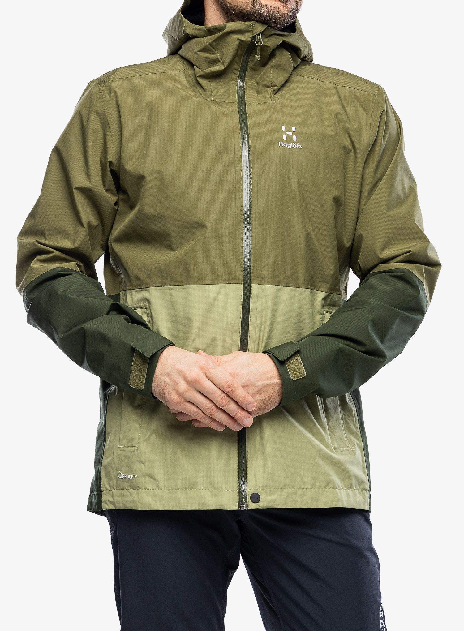 Bunda do deště Haglofs Finch Proof Jacket - olive green/seaweed green