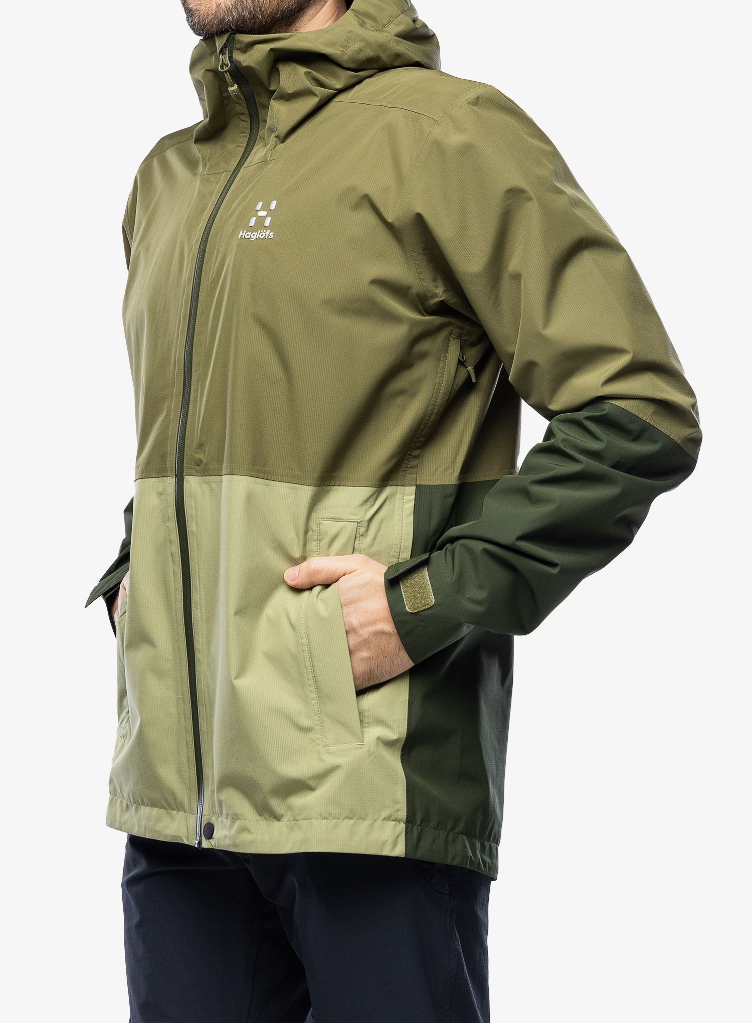 Bunda do deště Haglofs Finch Proof Jacket - olive green/seaweed green