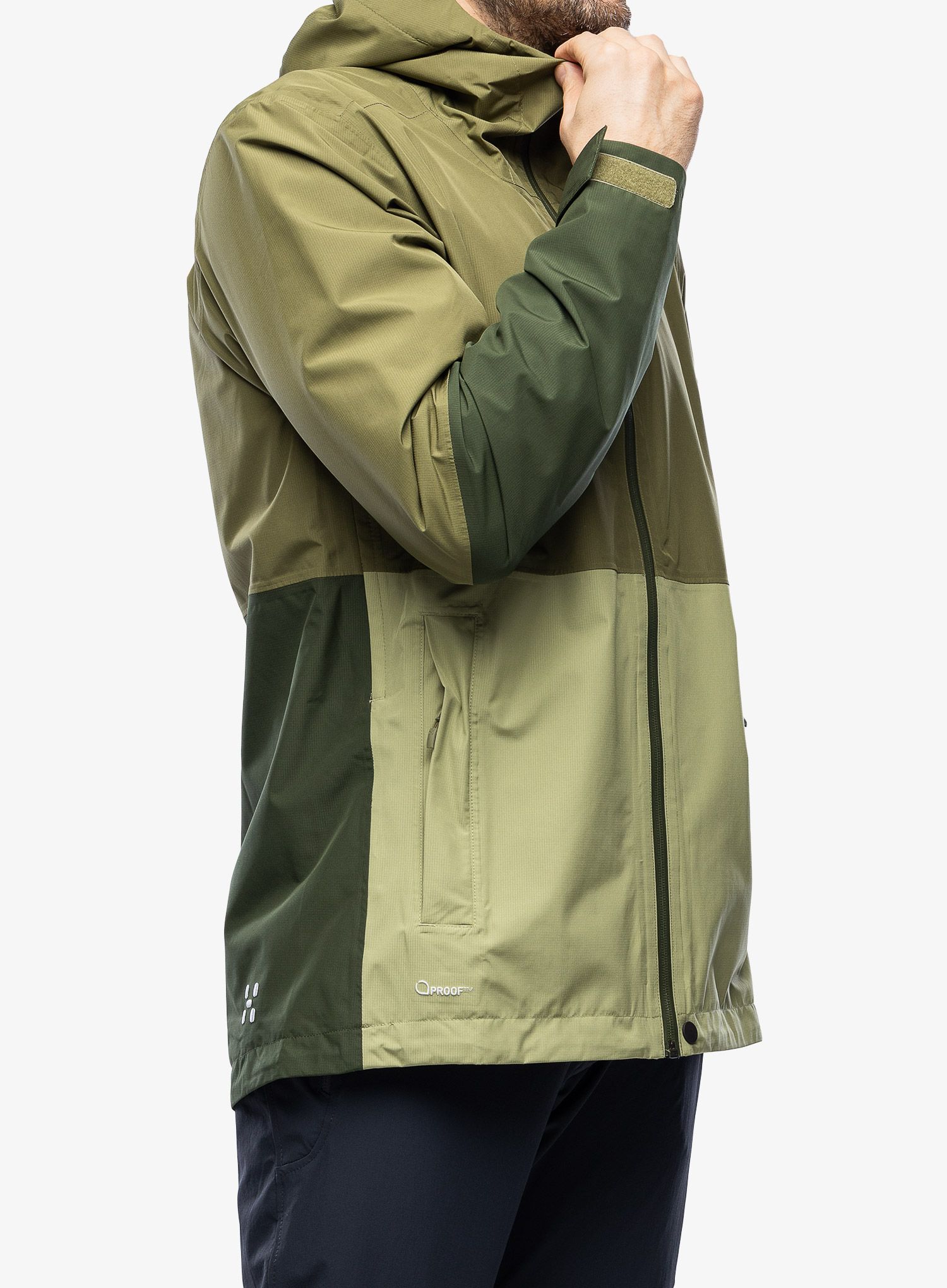 Bunda do deště Haglofs Finch Proof Jacket - olive green/seaweed green
