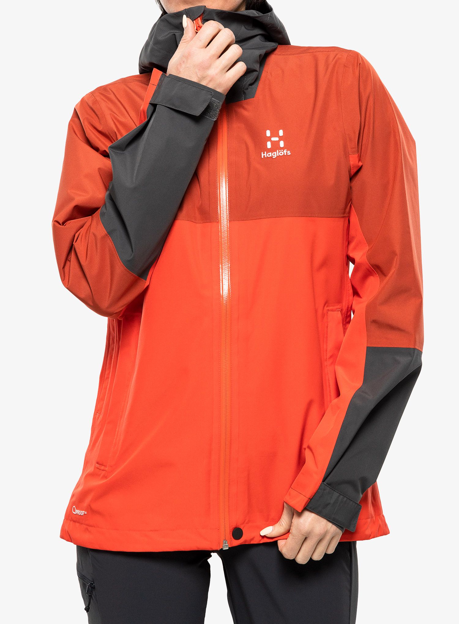 Dámská bunda do deště Haglofs Finch Proof Jacket - red/corrosion