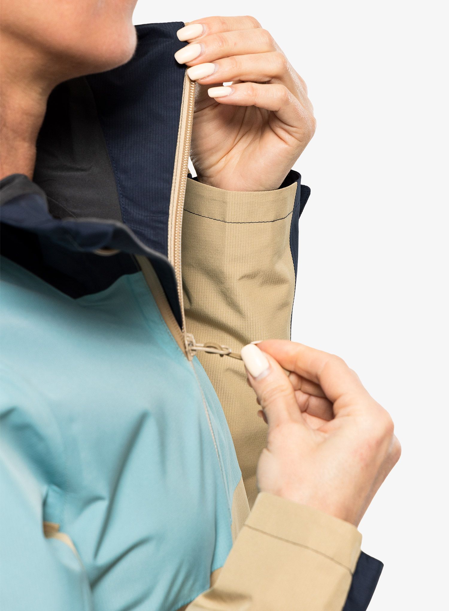 Dámská bunda do deště Haglofs Finch Proof Jacket - sand/blue