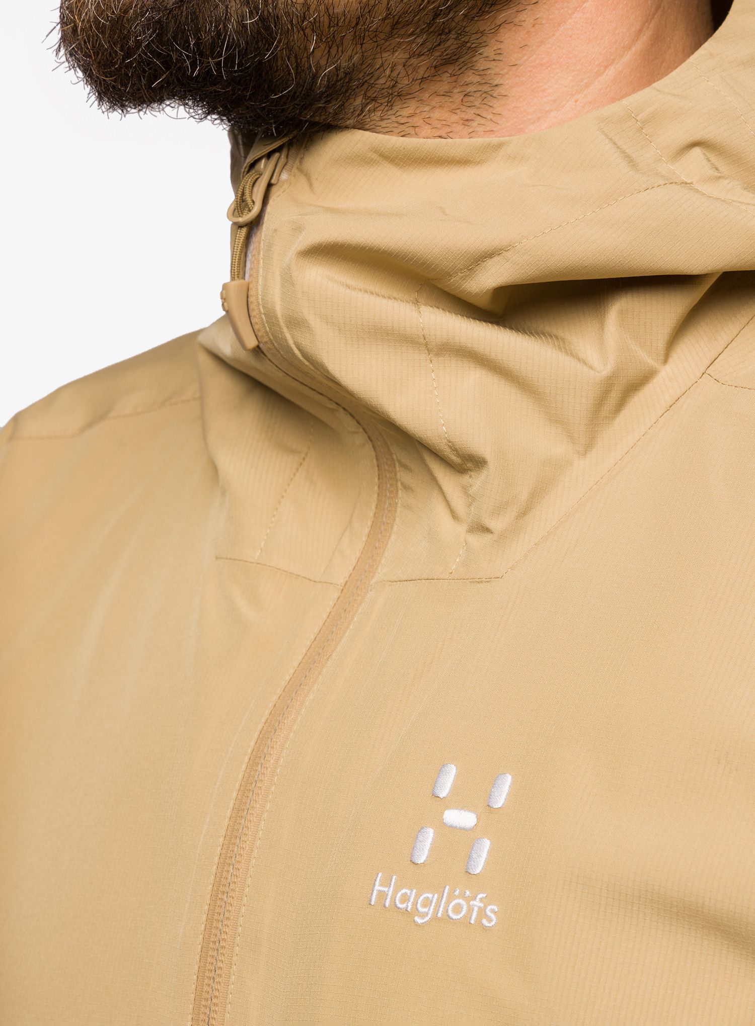 Pánská bunda do deště Haglofs Finch Proof Jacket - sand/tarn blue