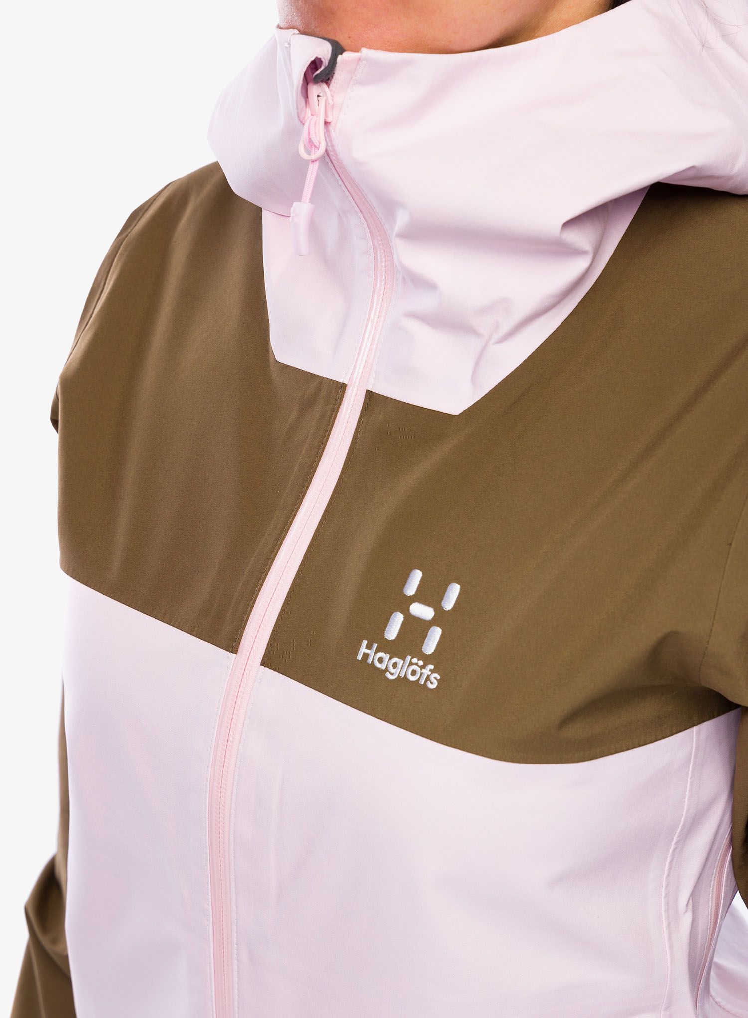 Dámská nepromokavá bunda s membránou Haglofs Front Proof Jacket - fresh pink/teak brown