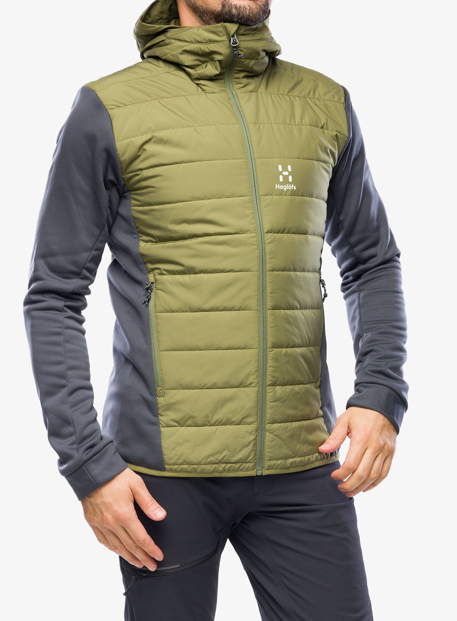 Bunda Haglofs Hybrid Insulation Hood - magnetite/olive