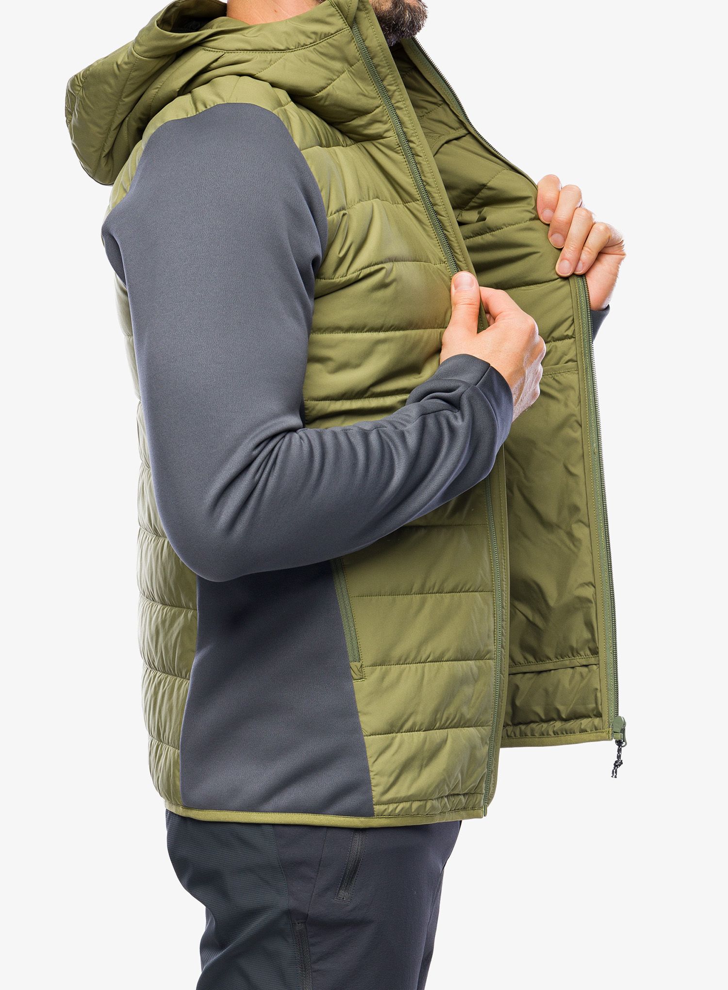 Bunda Haglofs Hybrid Insulation Hood - magnetite/olive