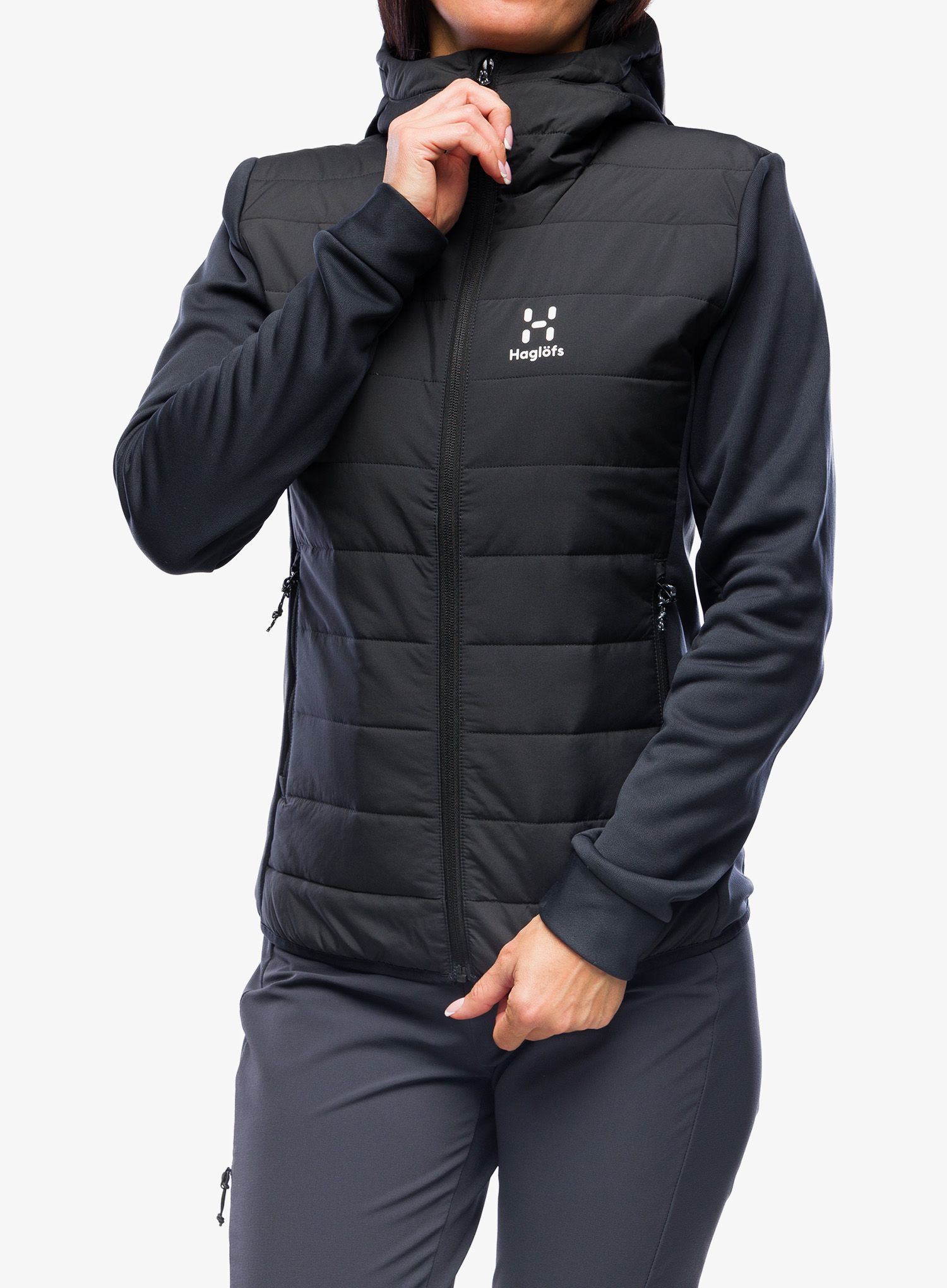 Dámská bunda Haglofs Hybrid Insulation Hood - true black