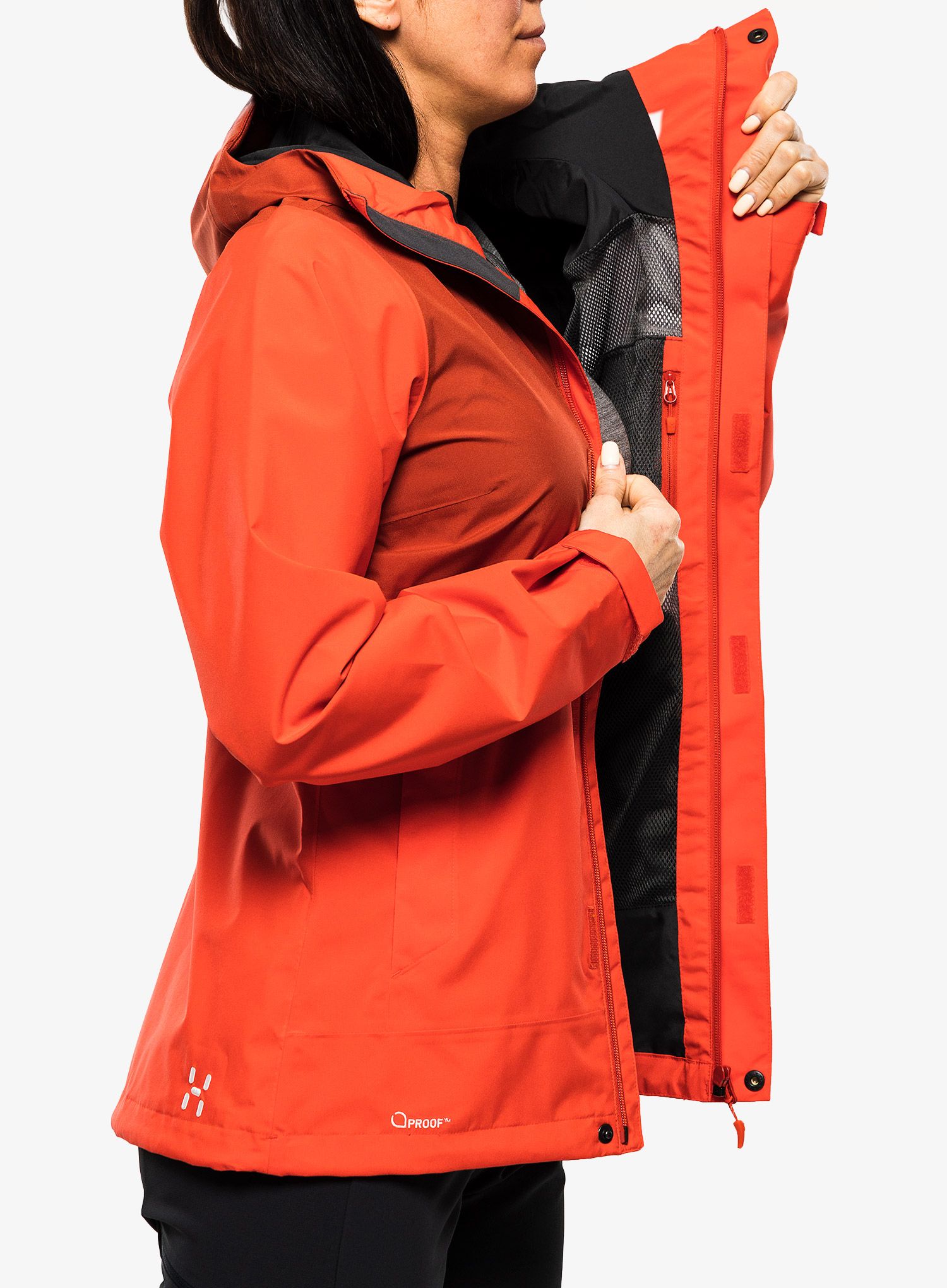 Dámská bunda do deště Haglofs Koyal Proof Jacket - red/corrosion