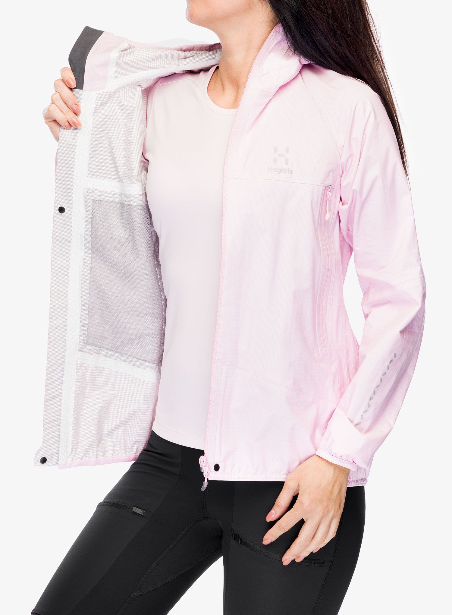 Dámská bunda do deště Haglofs L.I.M. Proof Jacket - fresh pink