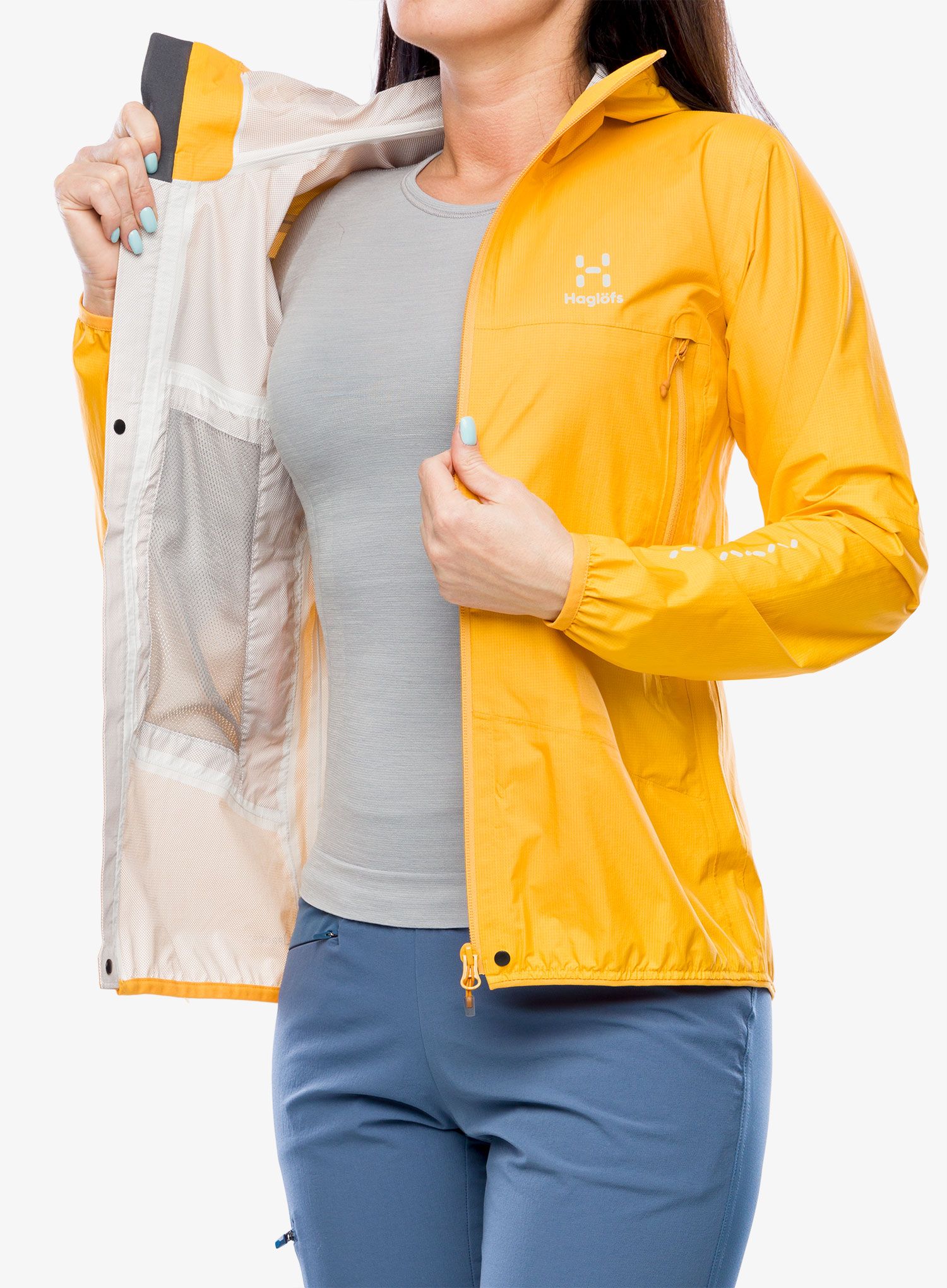 Dámská nepromokavá bunda s membránou Haglofs L.I.M. Proof Jacket - sunny yellow/desert yellow