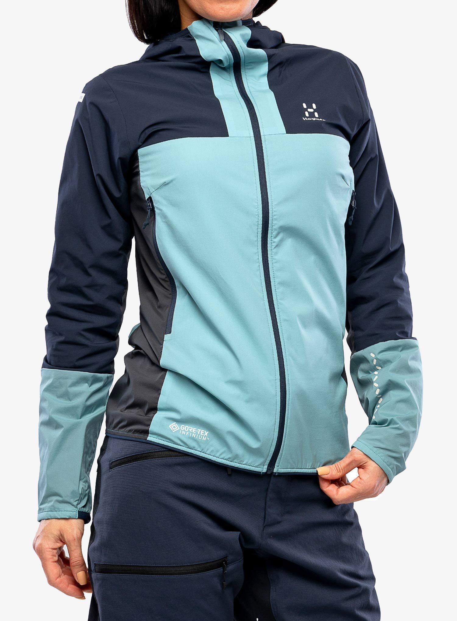 Zateplená bunda damska Haglofs L.I.M Alpha Hood - frost blue/tarn blue