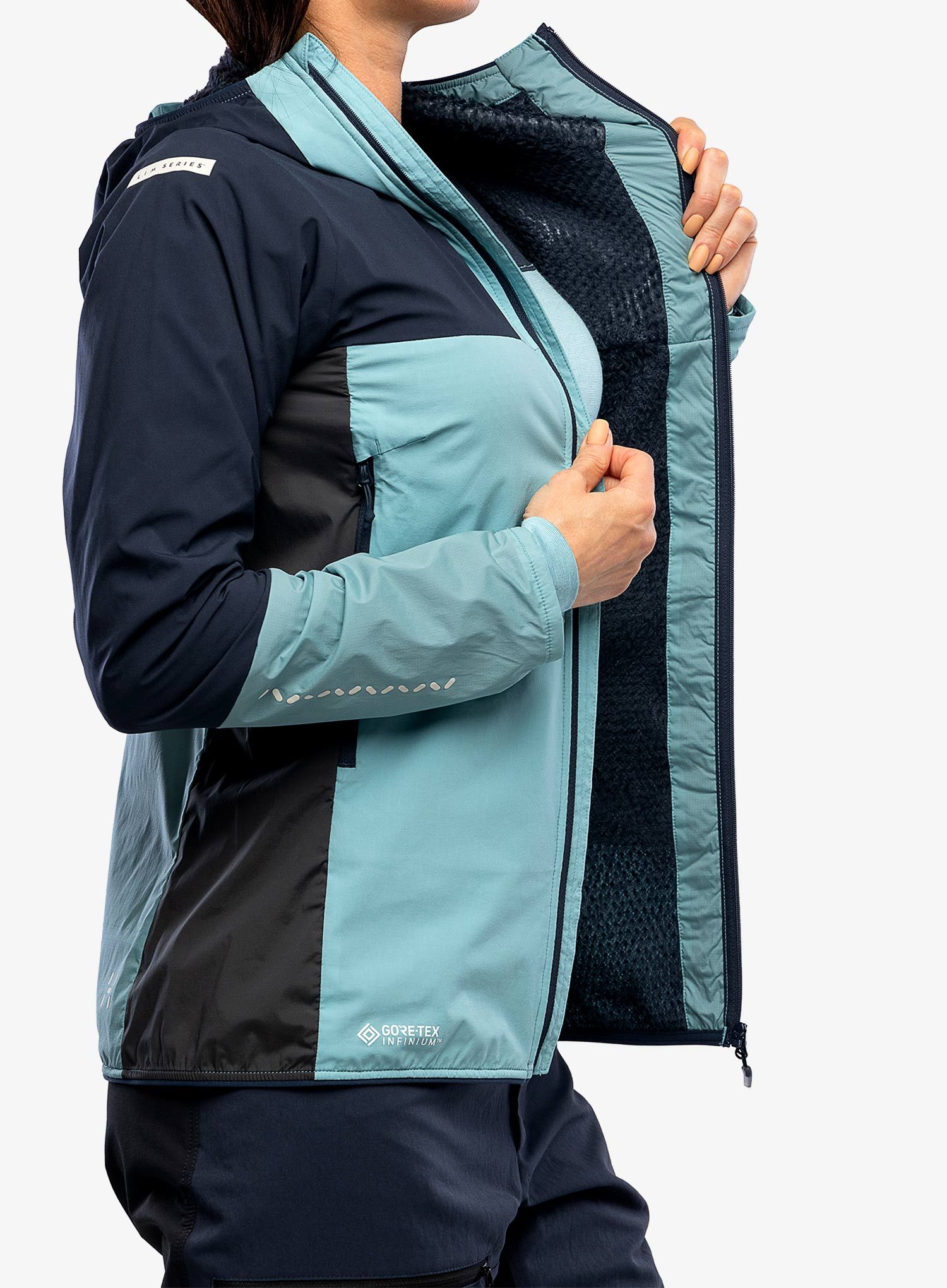 Zateplená bunda damska Haglofs L.I.M Alpha Hood - frost blue/tarn blue