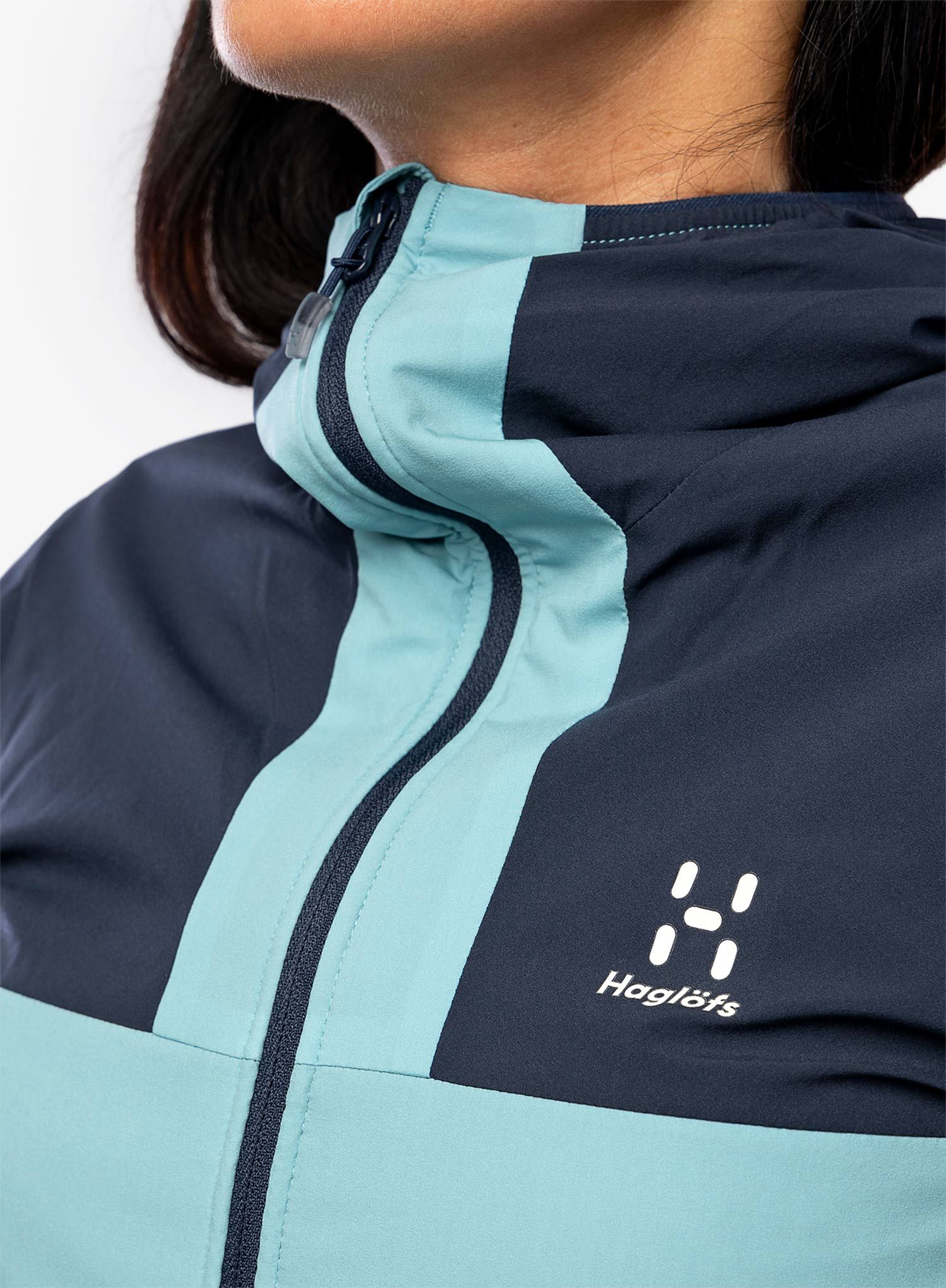 Zateplená bunda damska Haglofs L.I.M Alpha Hood - frost blue/tarn blue