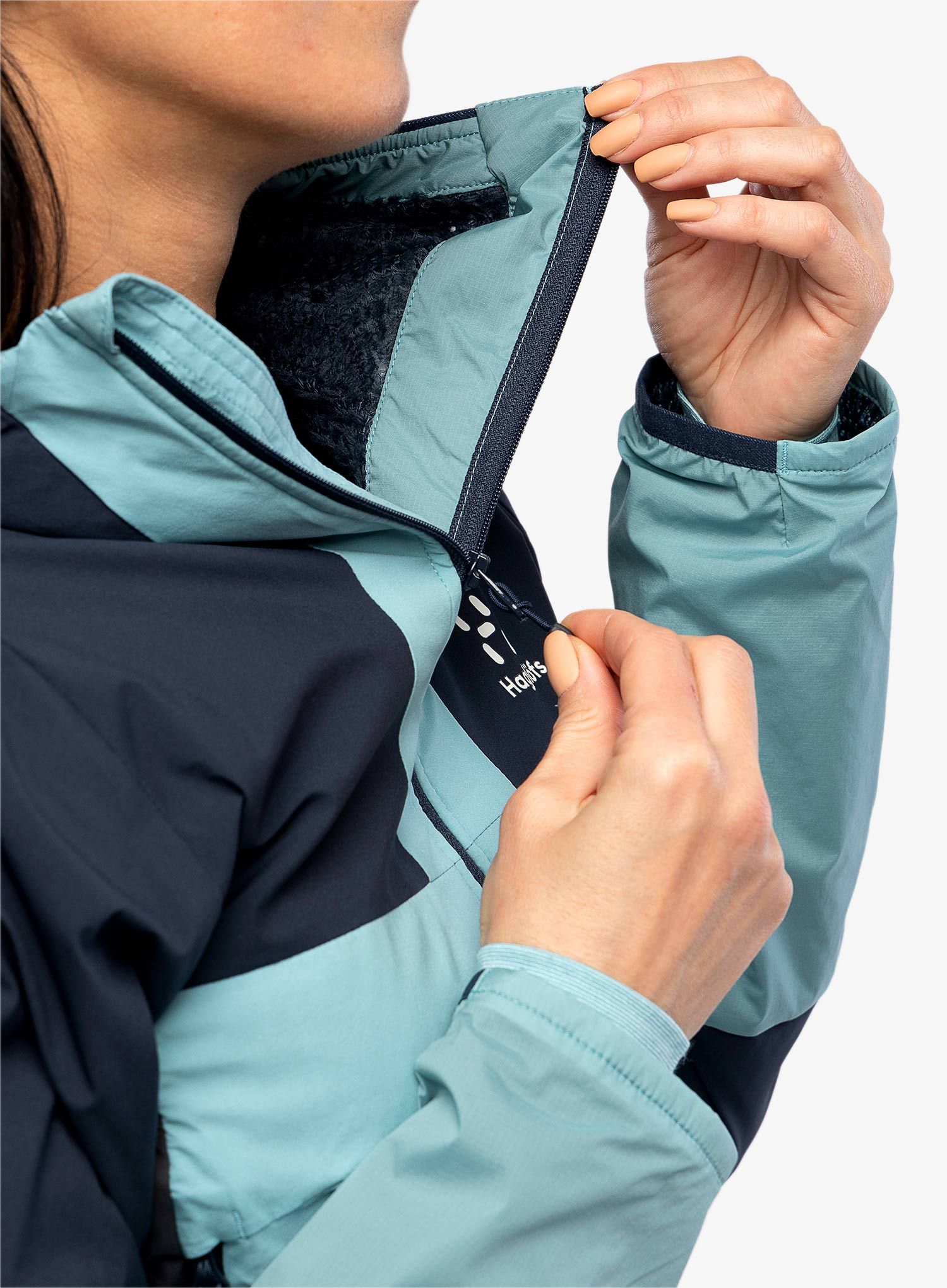 Zateplená bunda damska Haglofs L.I.M Alpha Hood - frost blue/tarn blue