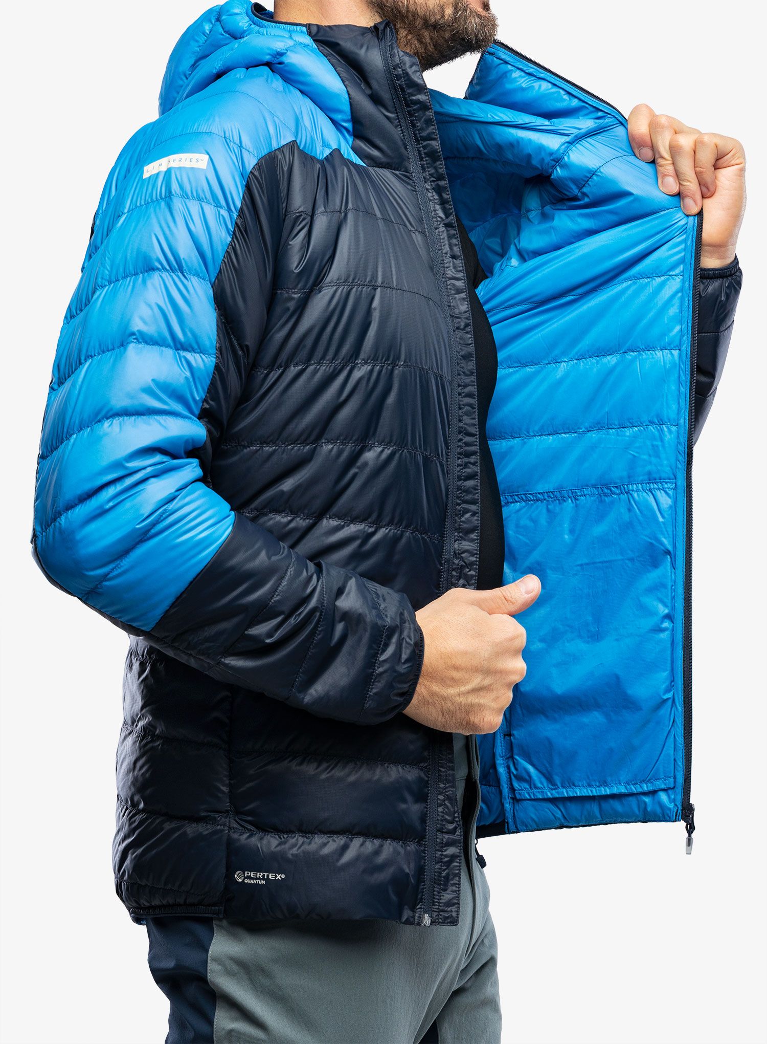 Péřová bunda Haglofs L.I.M Down Hood - tarn blue/nordic blue