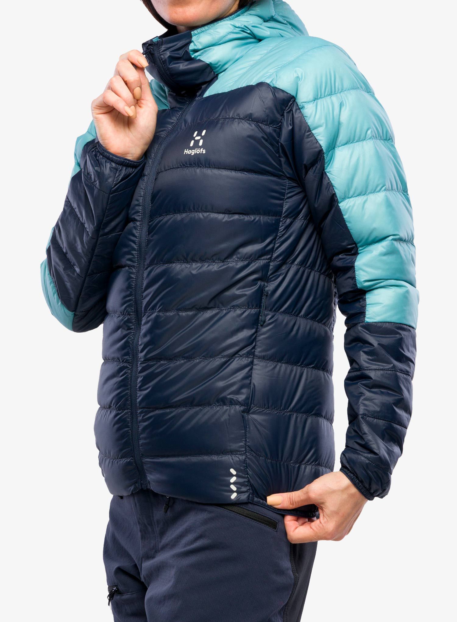 Dámská péřová bunda Haglofs L.I.M Down Hood - tarn blue/frost blue