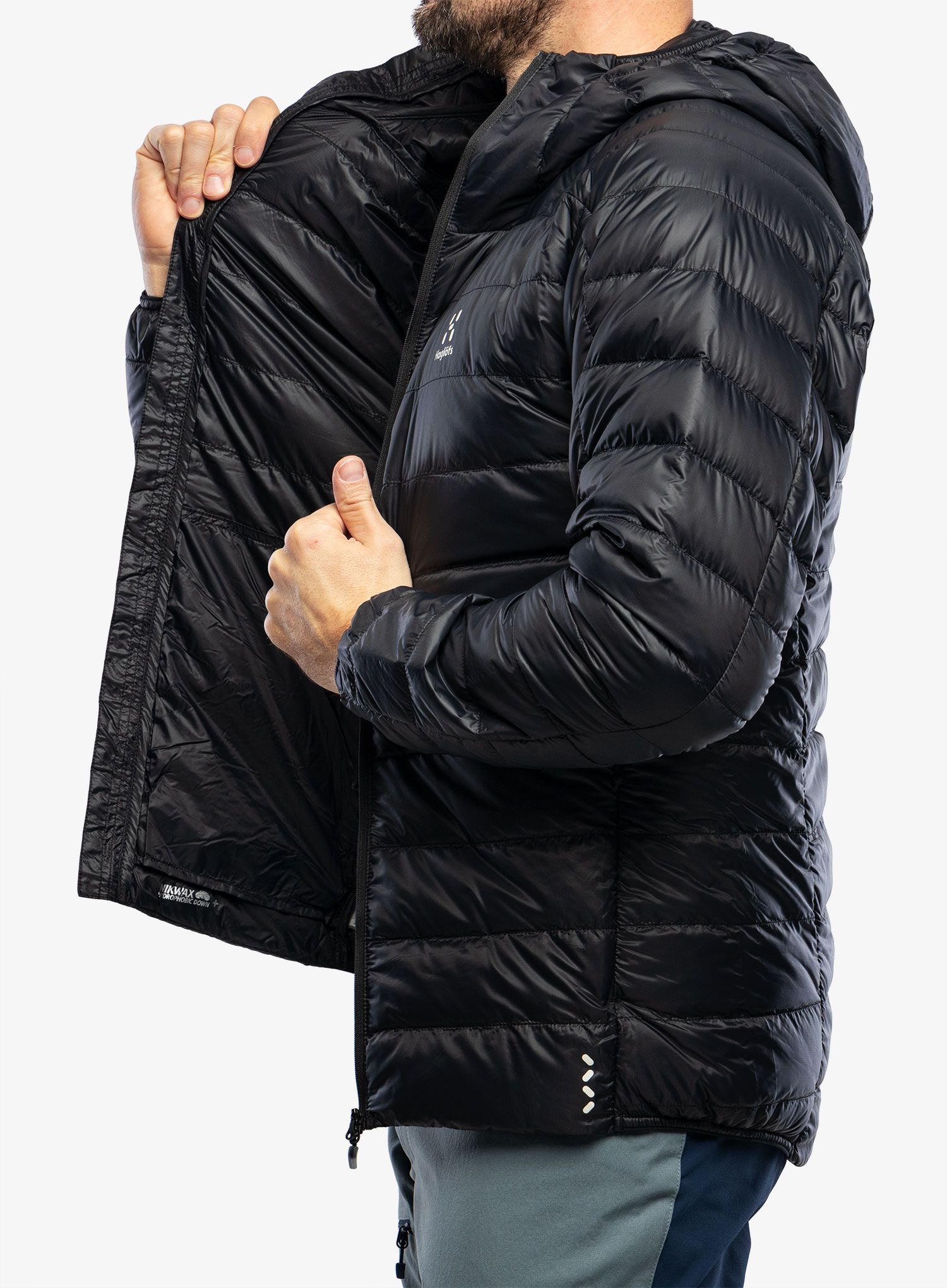 Péřová bunda Haglofs L.I.M Down Hood - true black