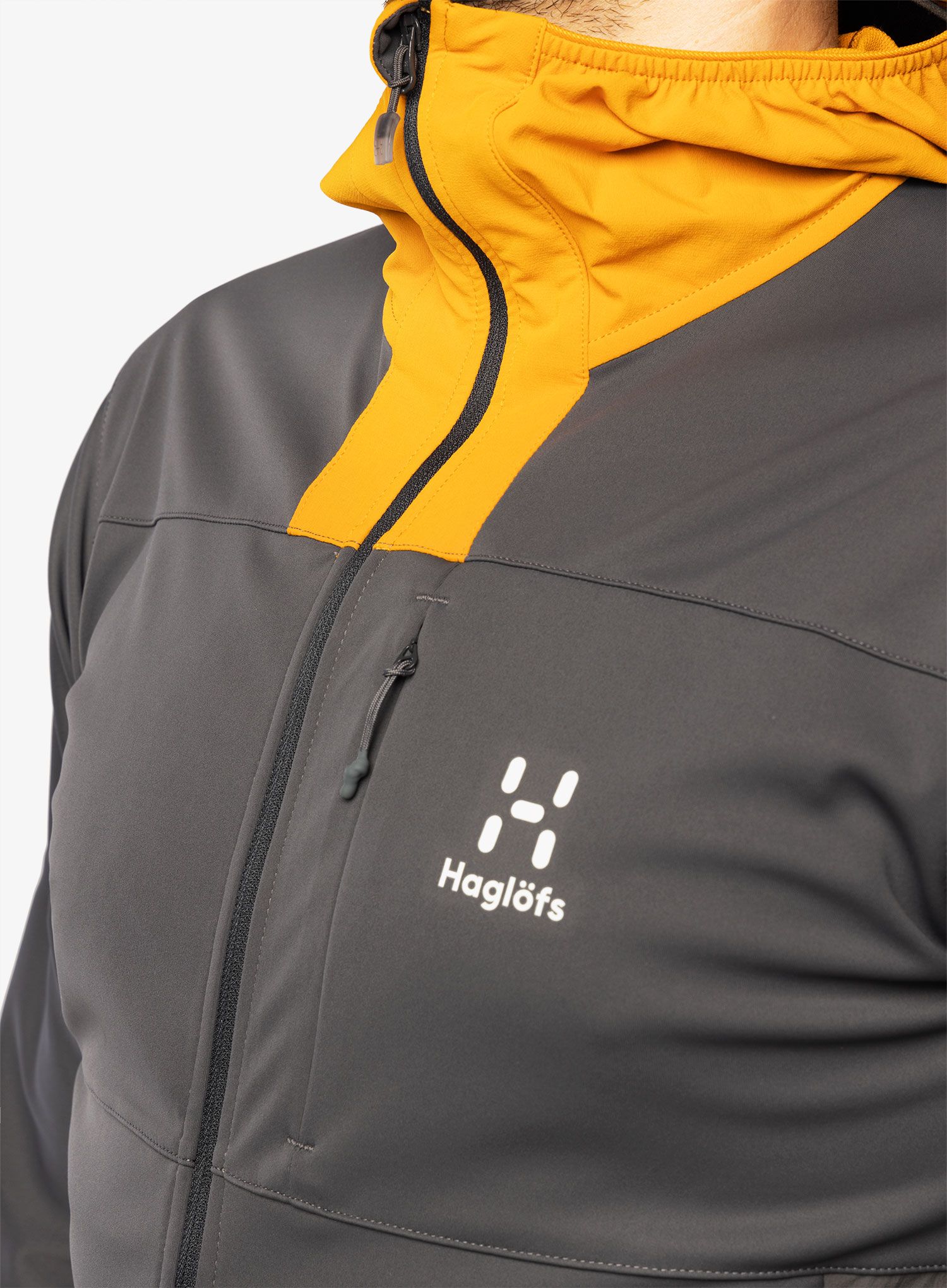 Softshellová bunda Haglofs L.I.M Hybrid Softshell Jacket - magnetite/desert yellow