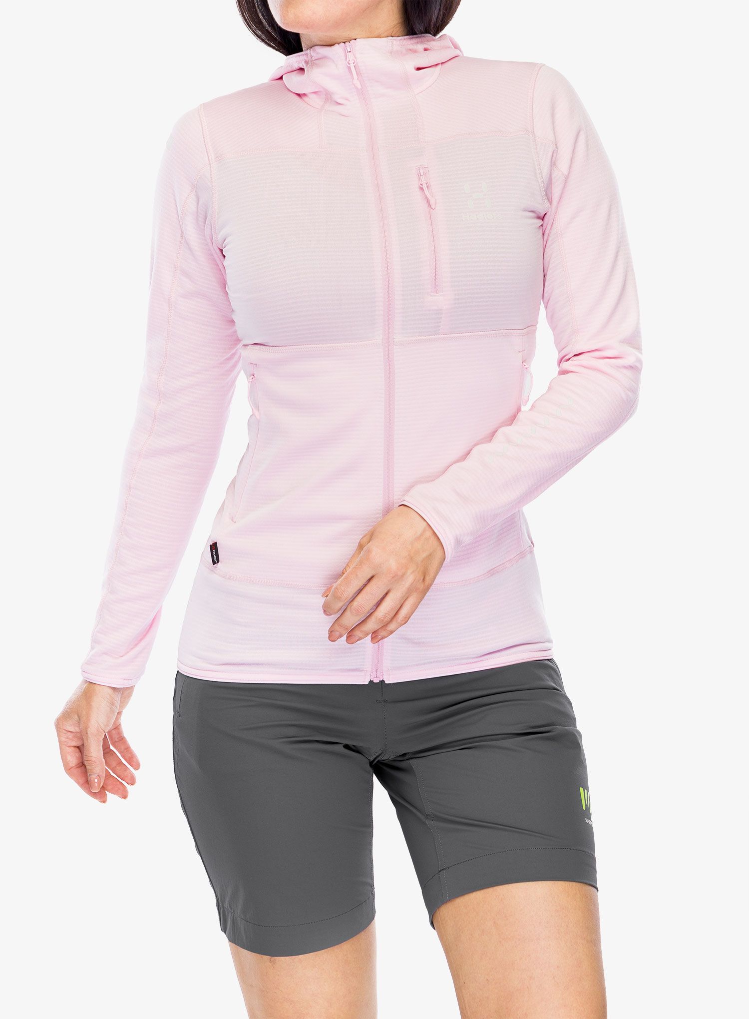 Dámská mikina s kapucí Haglofs L.I.M Mid Fast Hood - fresh pink