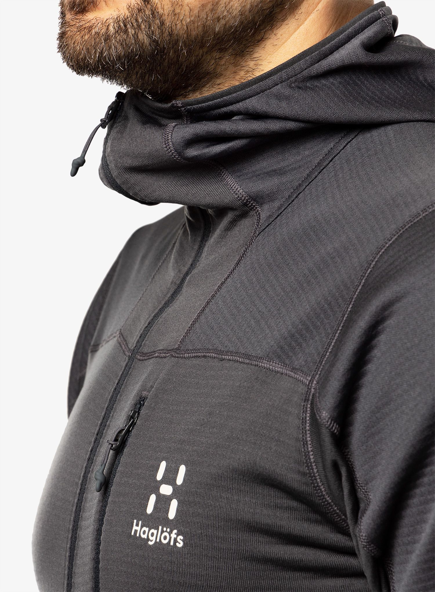 Mikina s kapucí Haglofs L.I.M Mid Fast Hood - magnetite
