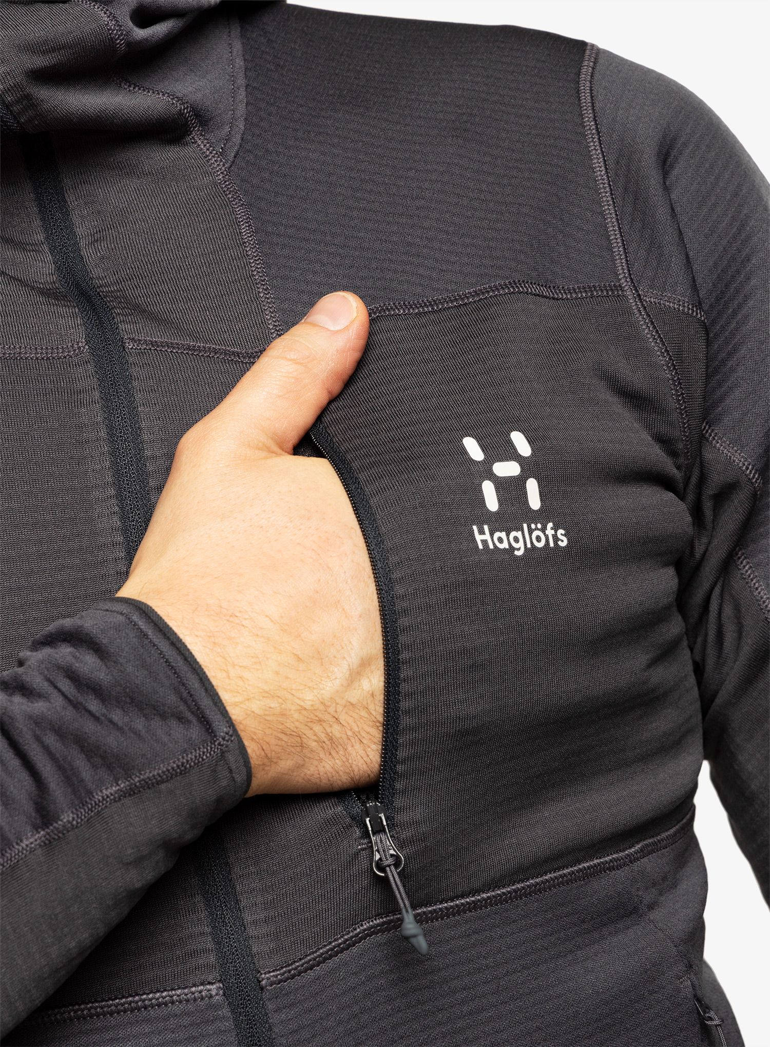 Mikina s kapucí Haglofs L.I.M Mid Fast Hood - magnetite