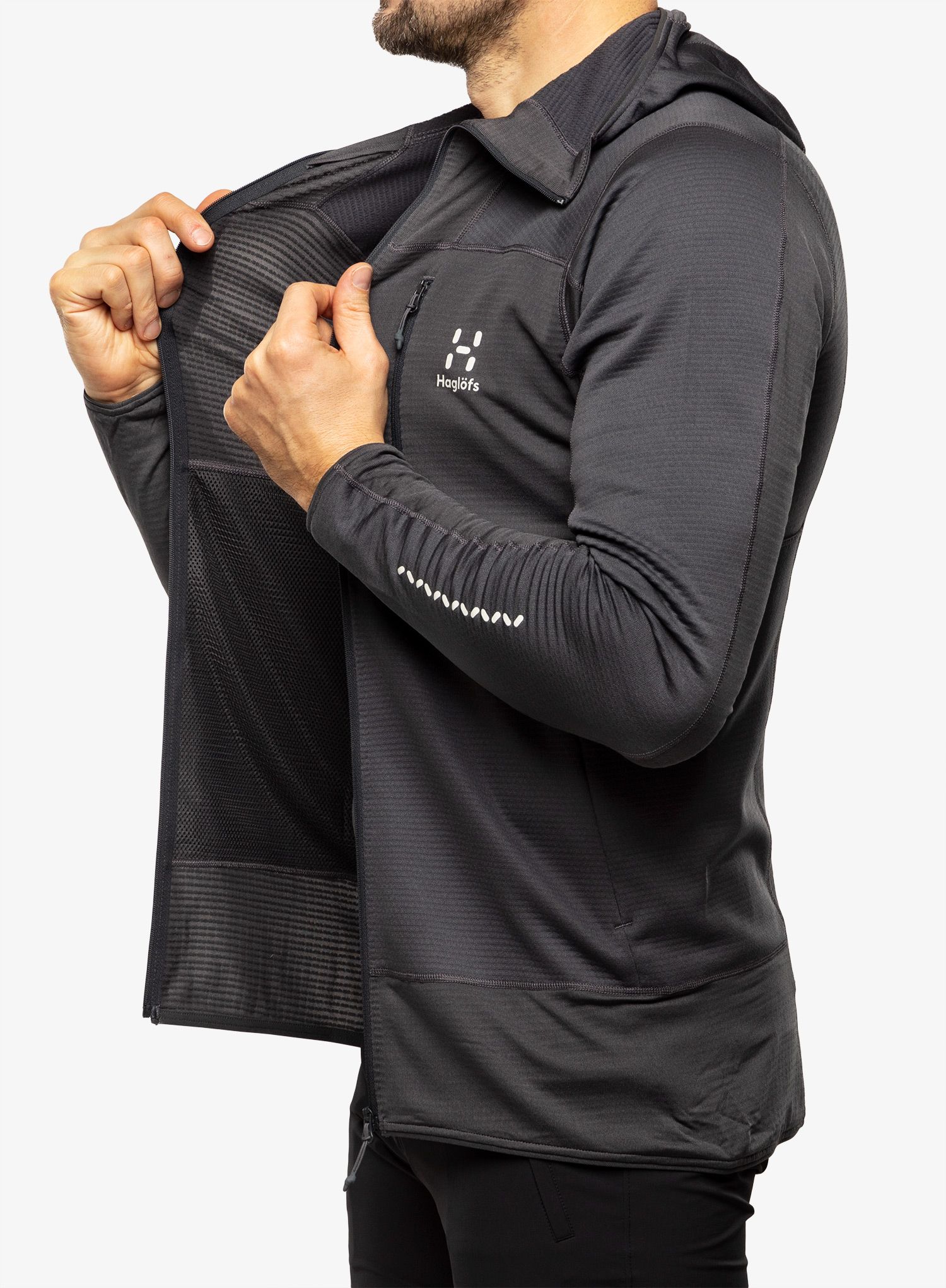 Mikina s kapucí Haglofs L.I.M Mid Fast Hood - magnetite