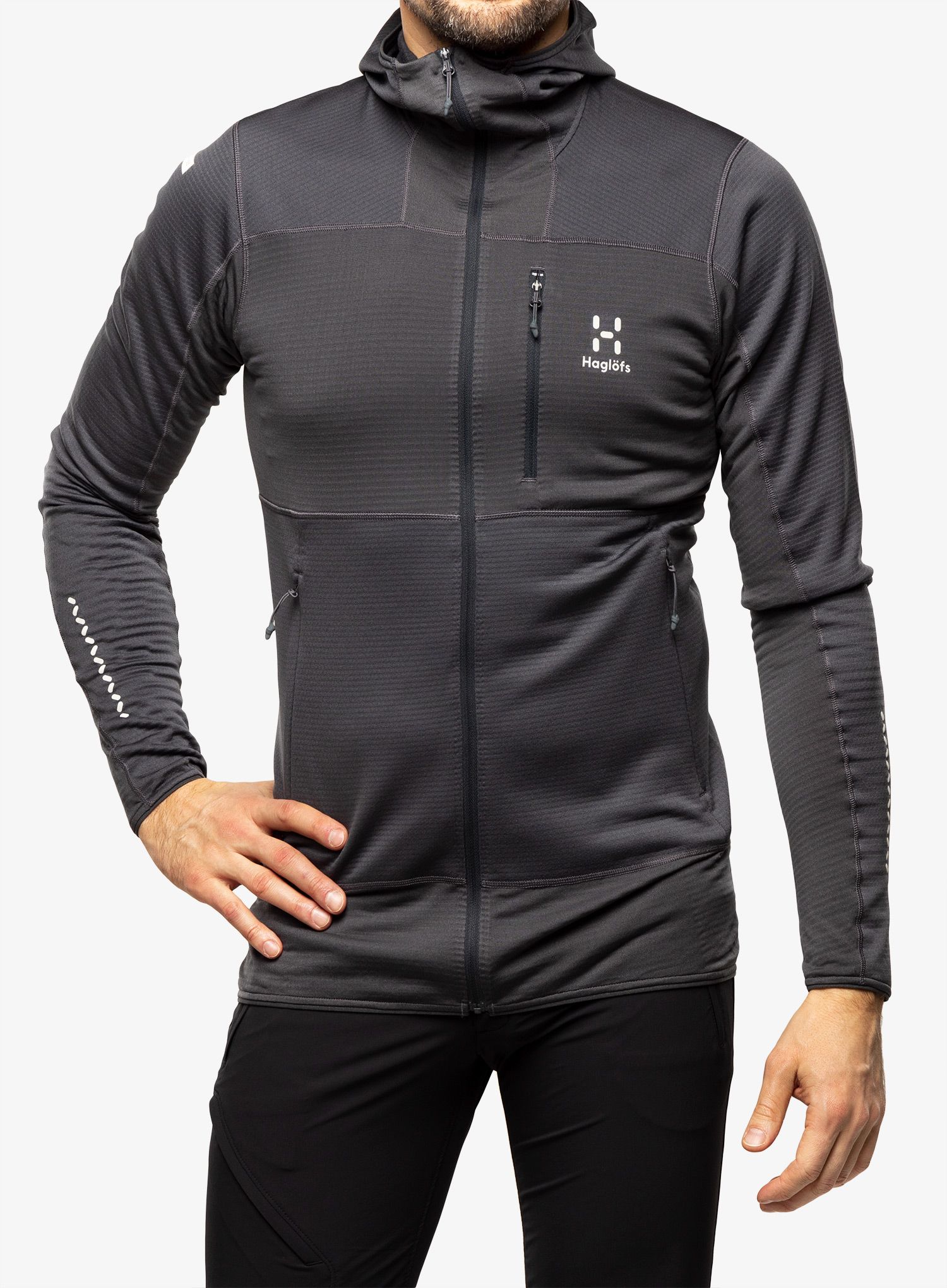 Mikina s kapucí Haglofs L.I.M Mid Fast Hood - magnetite