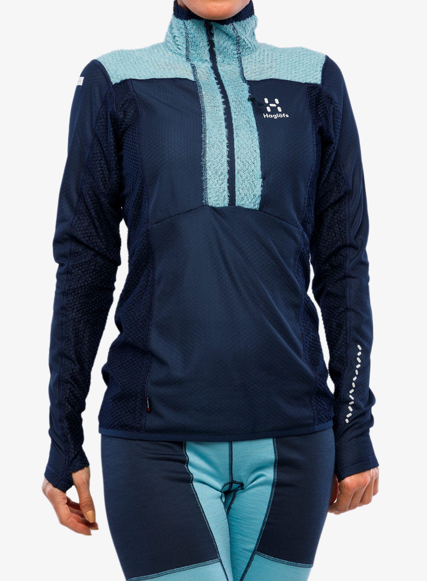 Mikina dámská bez kapuce Haglofs L.I.M Mid Fast Top - tarn blue/frost blue