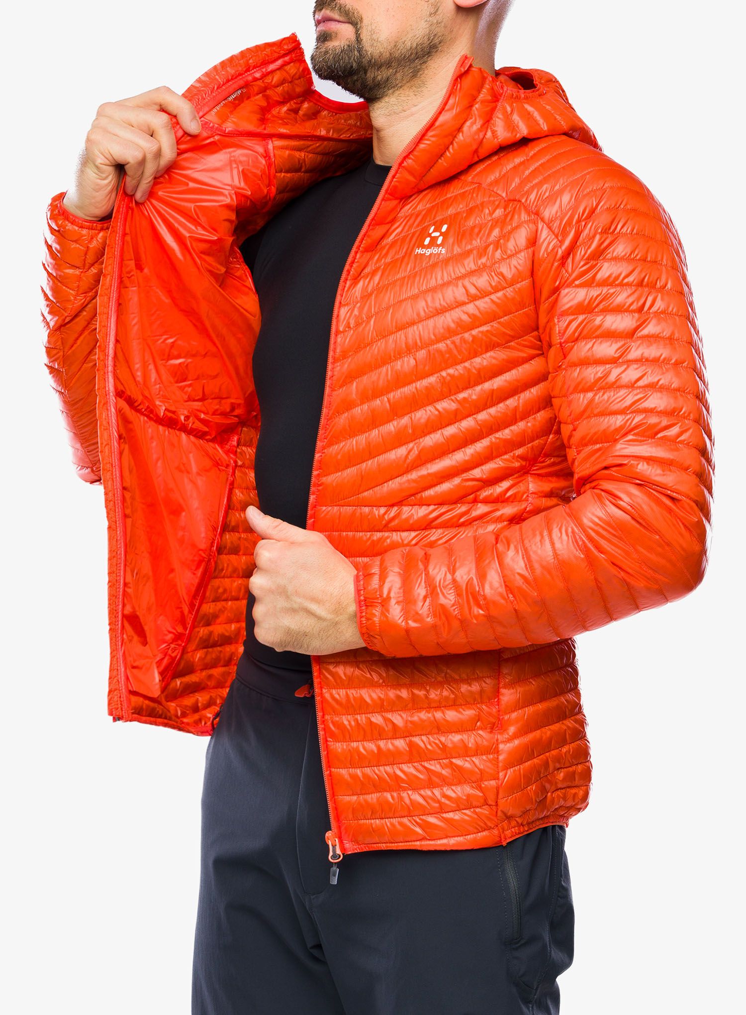 Zateplená bunda pánská Haglofs L.I.M Mimic Hood - flame orange