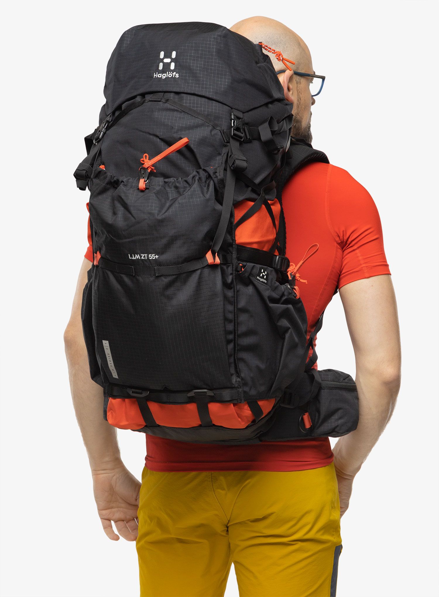 Trekový batoh Haglofs L.I.M ZT 55 - true black/zenith red