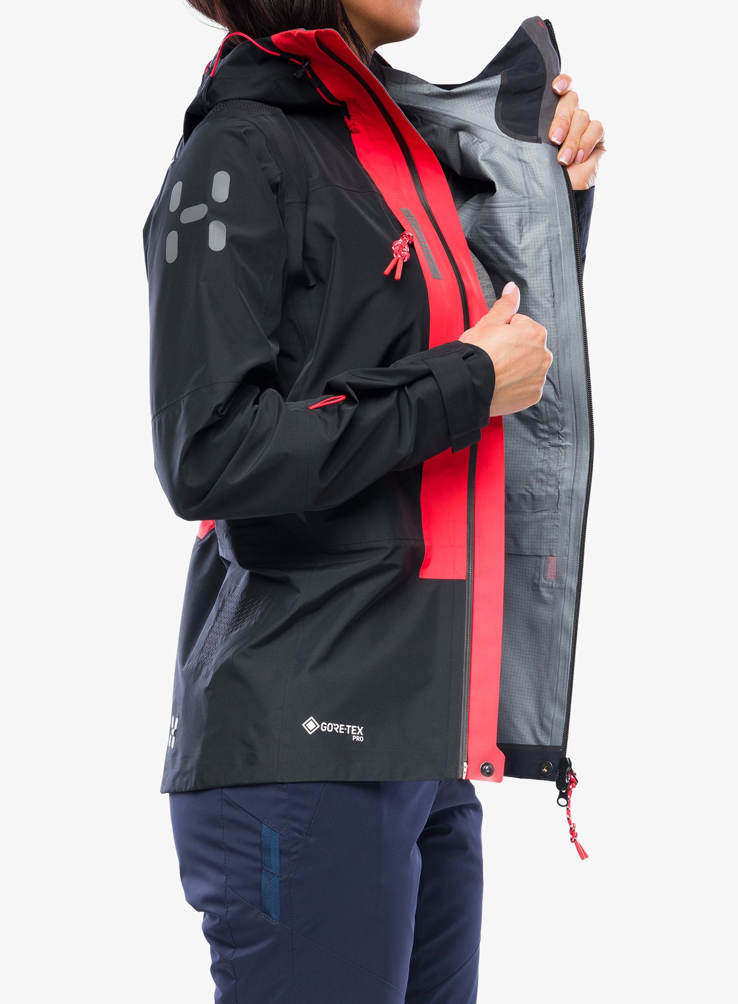 Dámská bunda Haglofs L.I.M ZT Mountain GTX PRO Jacket - true black/red