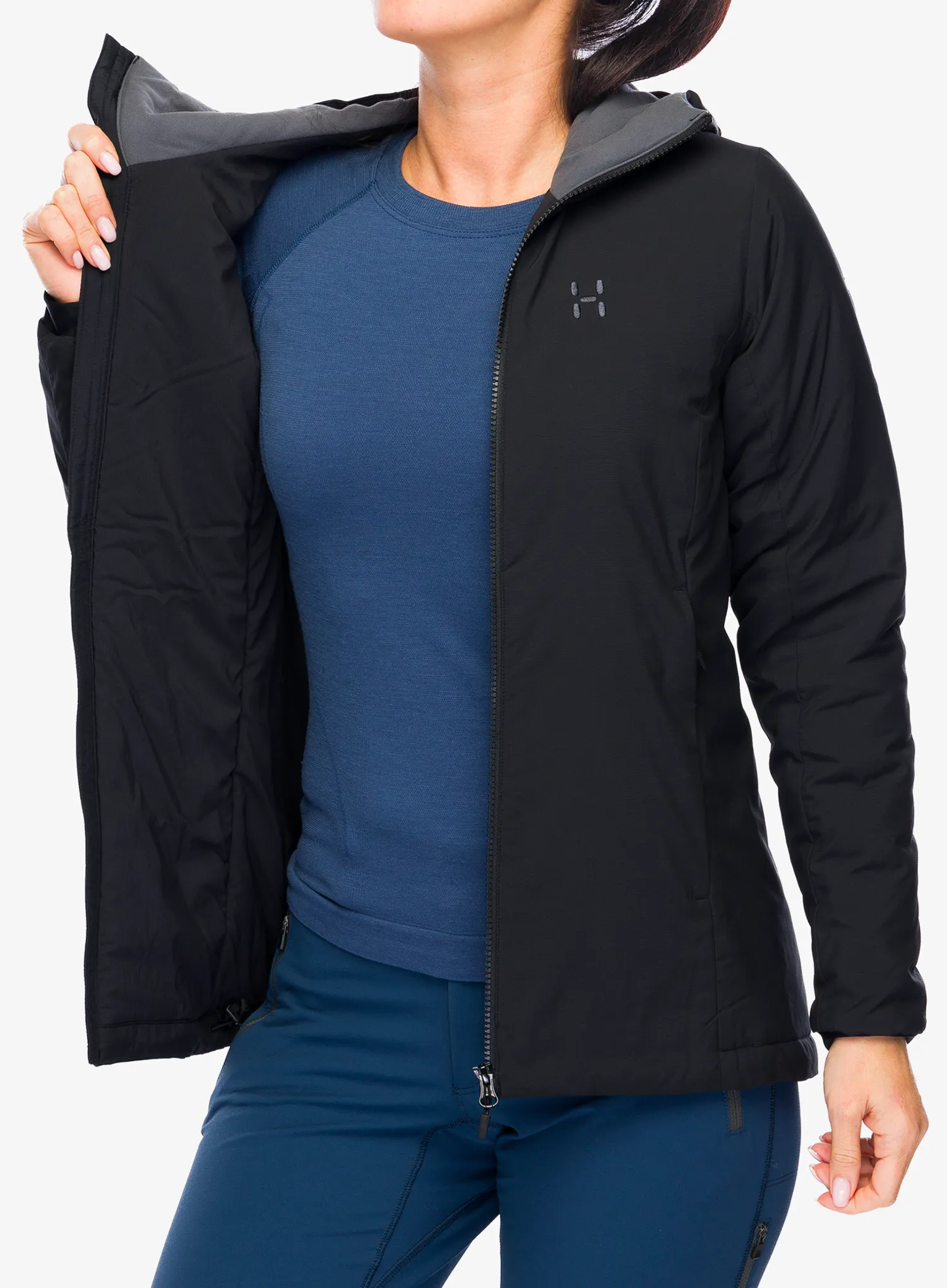 Zateplená bunda dámská Haglofs Mimic Alert Hood - true black