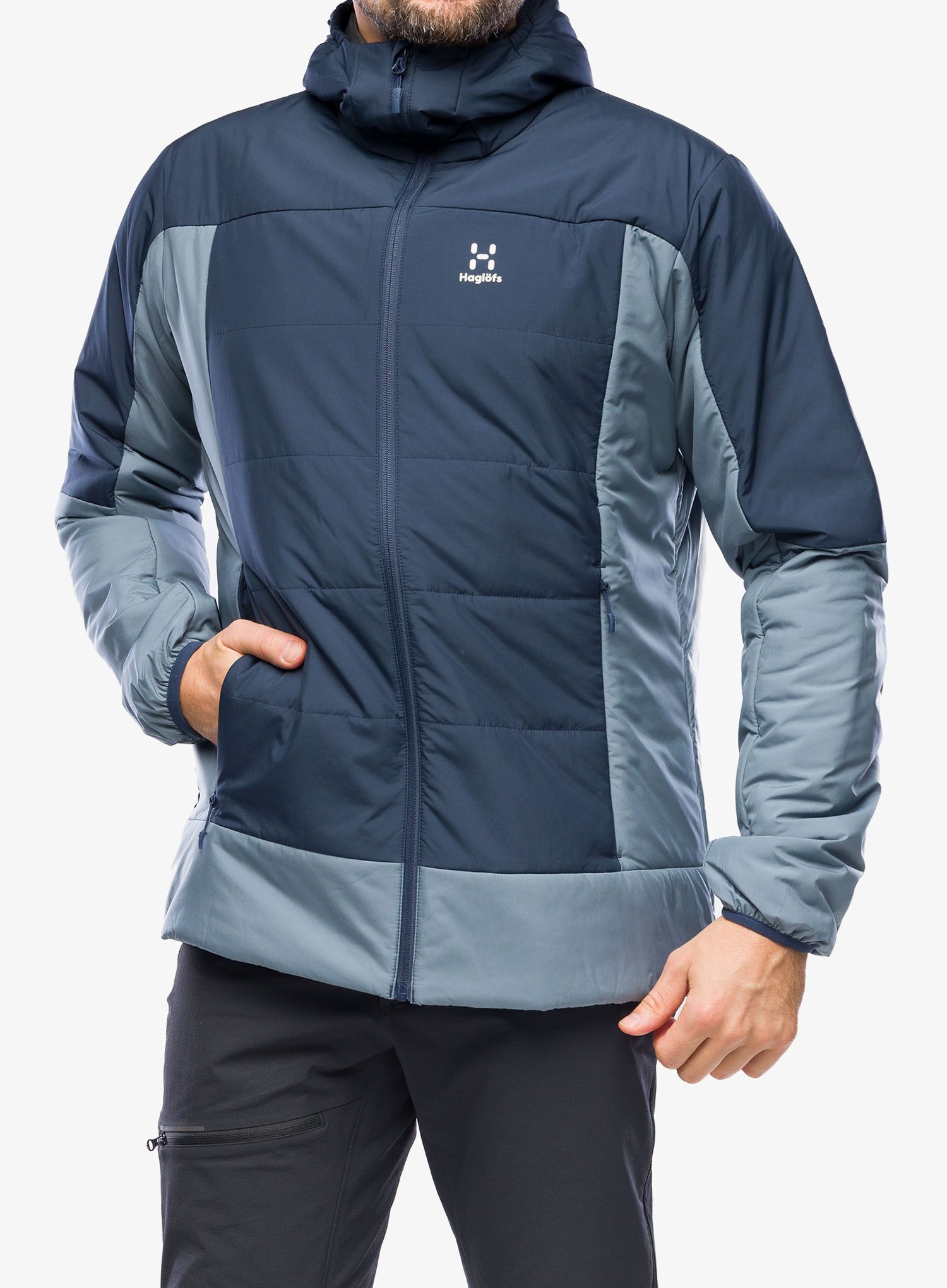 Zateplená bunda Haglofs Mimic Silver Hood - steel blue/tarn blue