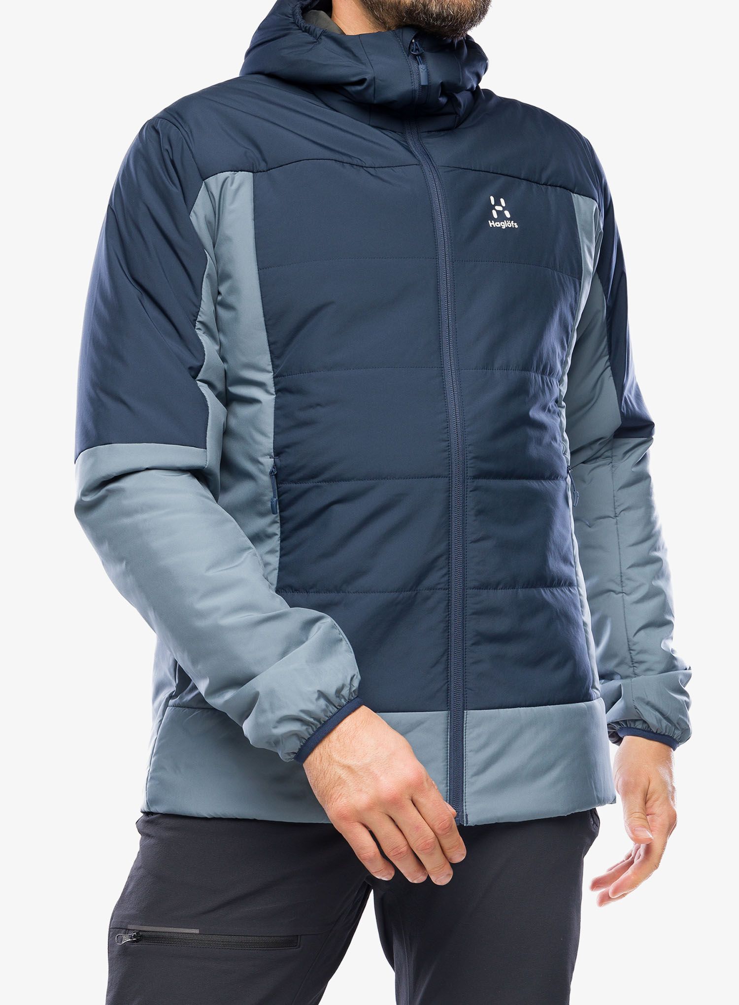 Zateplená bunda Haglofs Mimic Silver Hood - steel blue/tarn blue