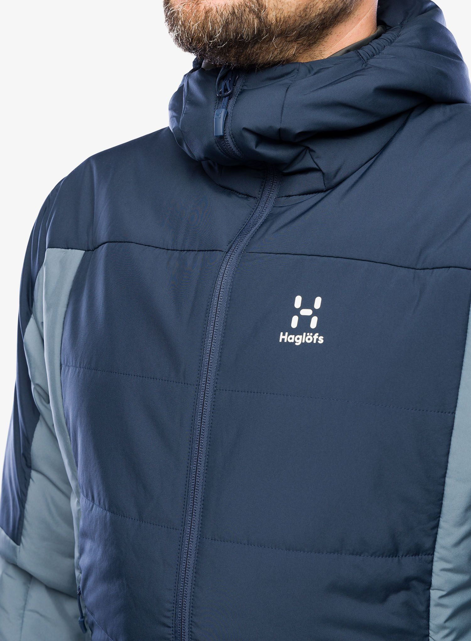 Zateplená bunda Haglofs Mimic Silver Hood - steel blue/tarn blue