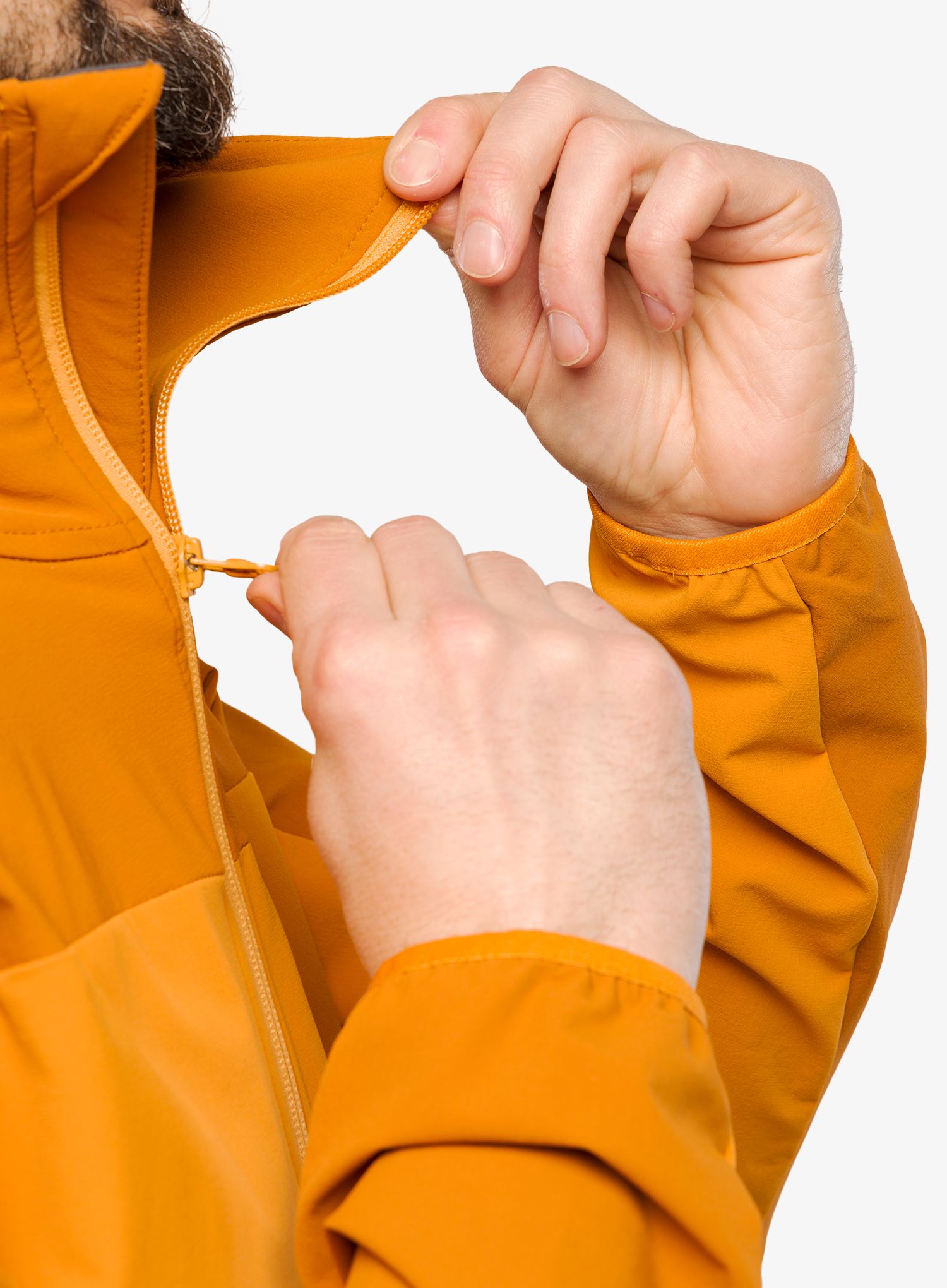 Softshellová bunda Haglofs Moran Softshell Hood - desert yellow/golden brown