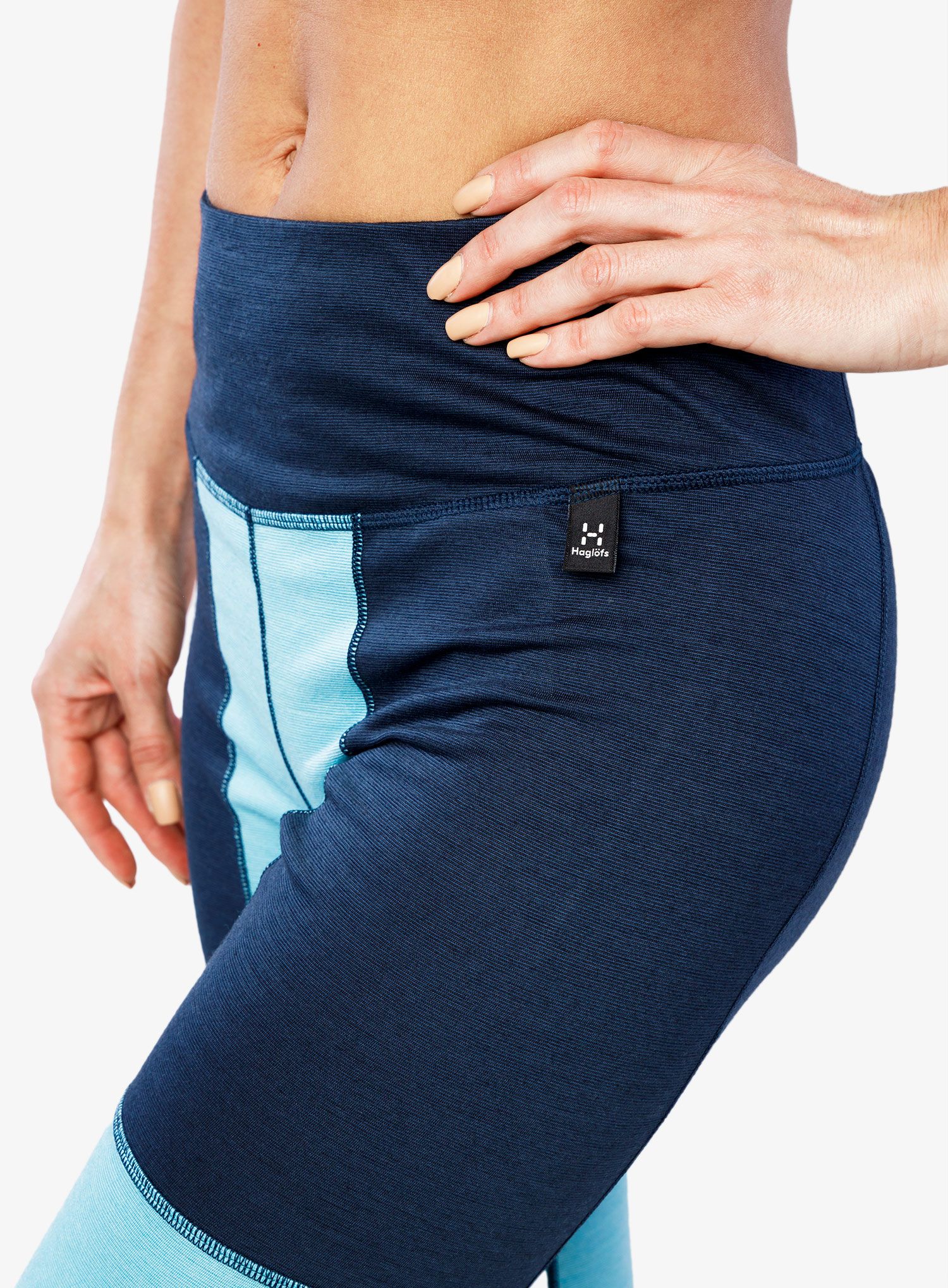 Termolegíny dámské Haglofs Natural Blend Tech Long Johns - blue/bl.